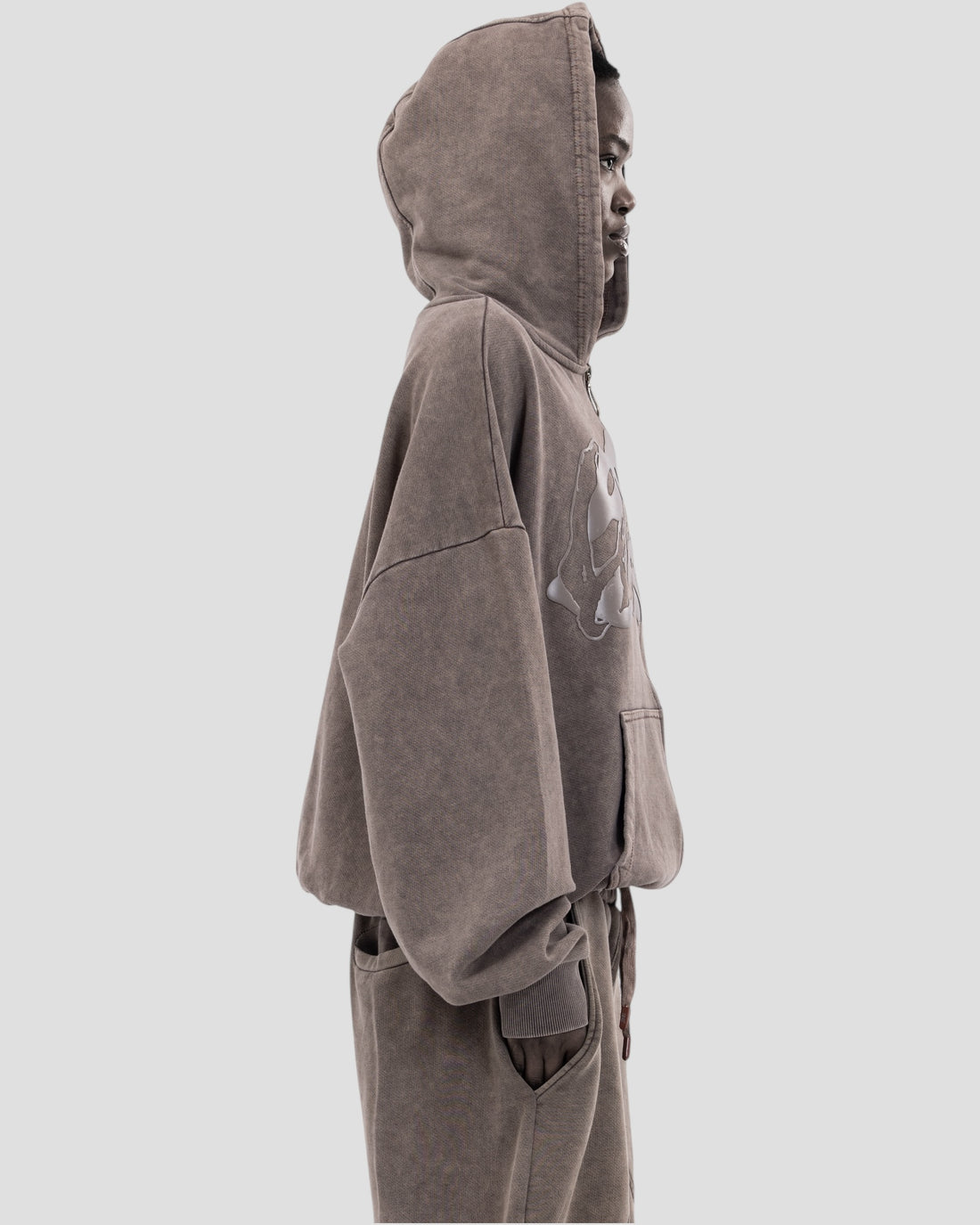 DEMENTE WASHED BROWN ZIPUP JACKET (10156809027859)