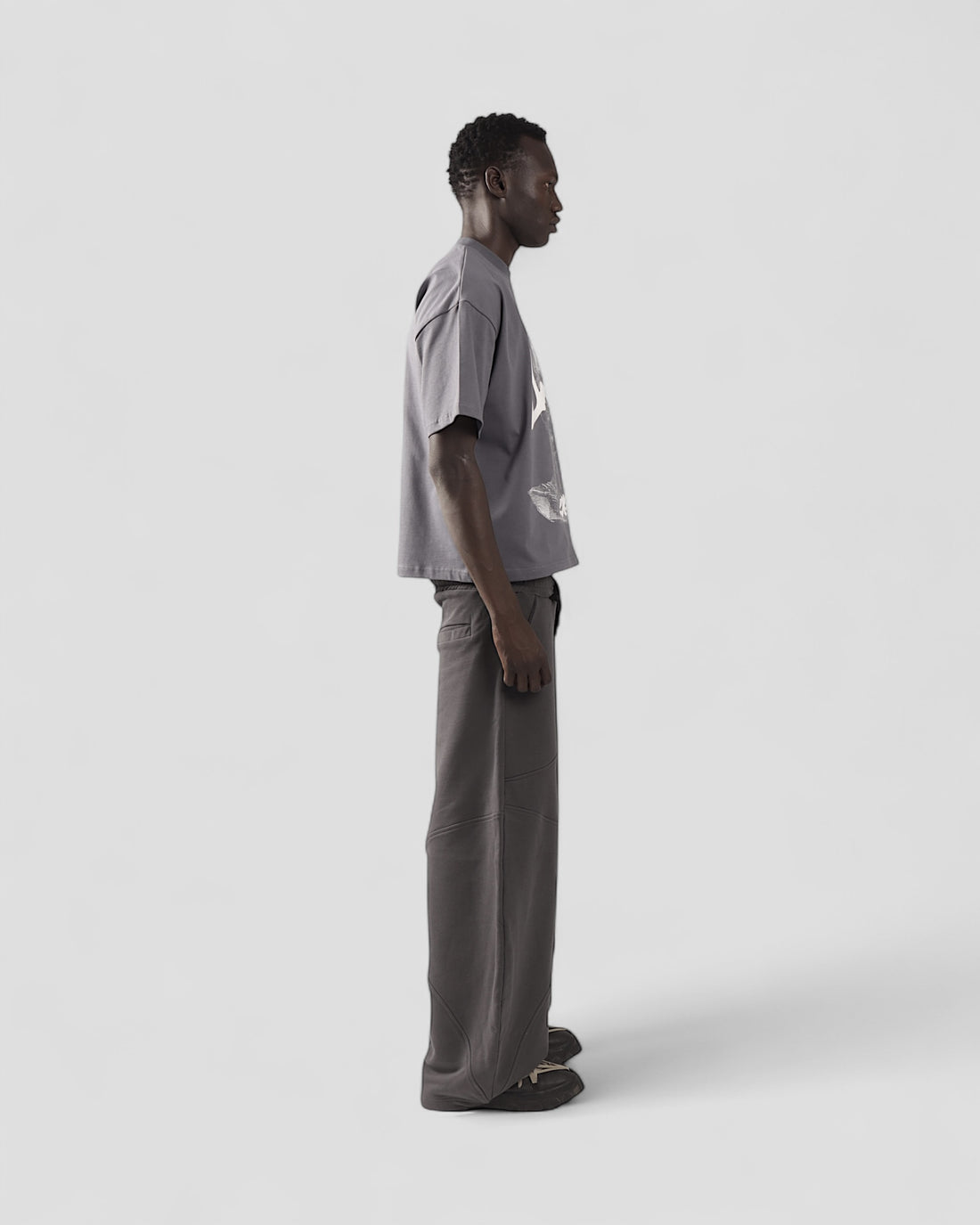 DEMENTE GREY HALFTONES BOXY TEE