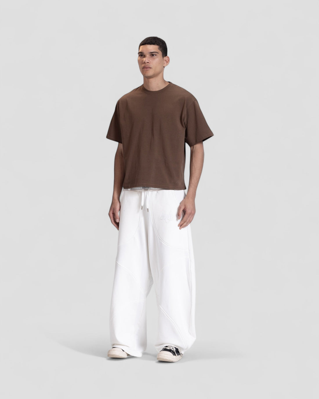 The Perfect Blank Dark Brown Boxy Tshirt V1