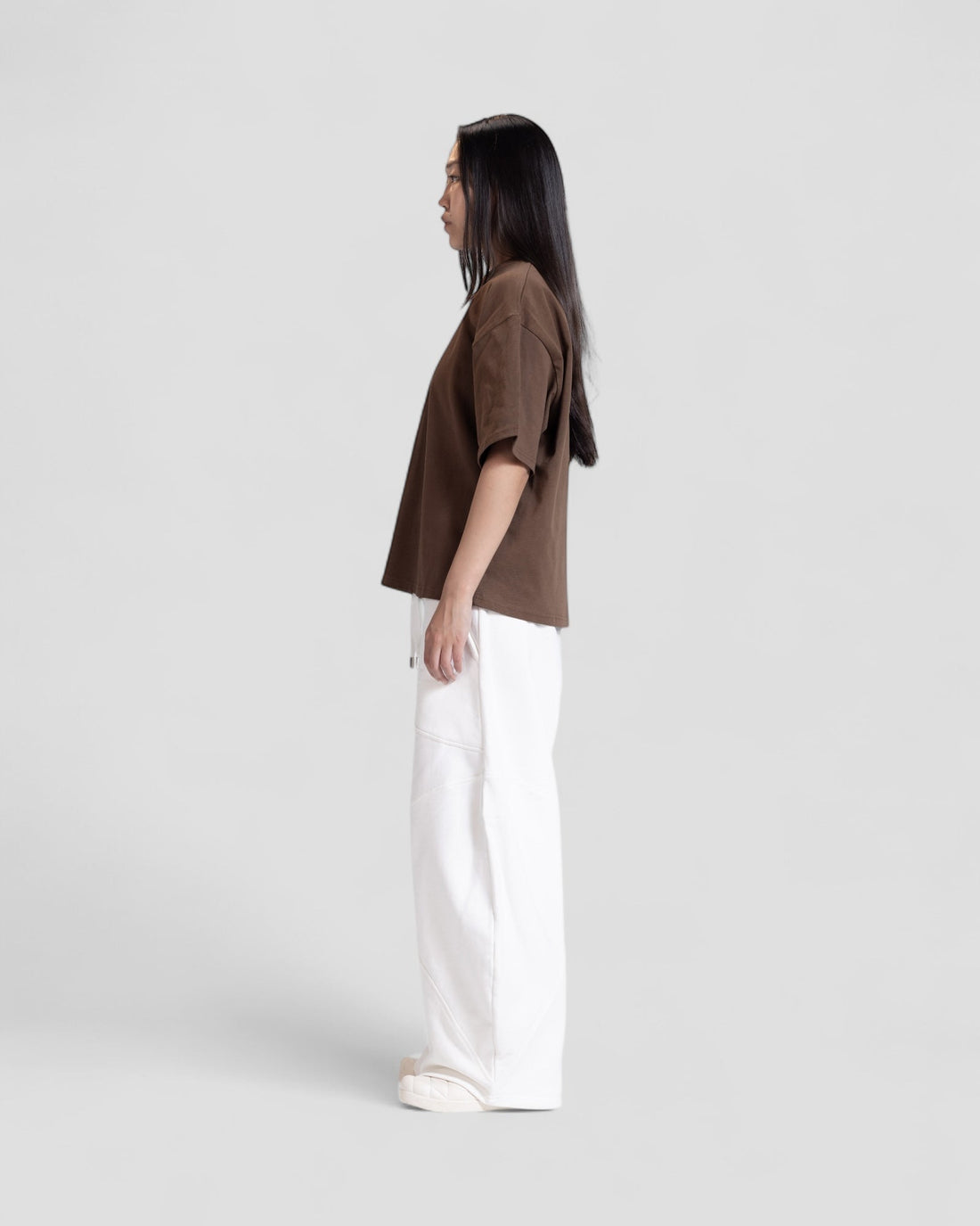 The Perfect Blank Dark Brown Boxy Tshirt V1