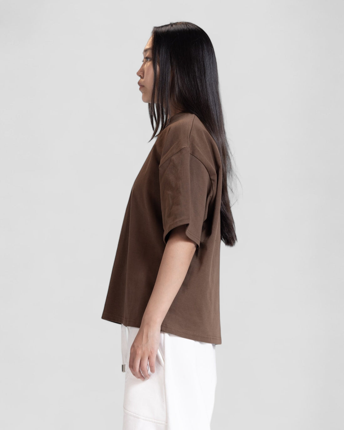 The Perfect Blank Dark Brown Boxy Tshirt V1