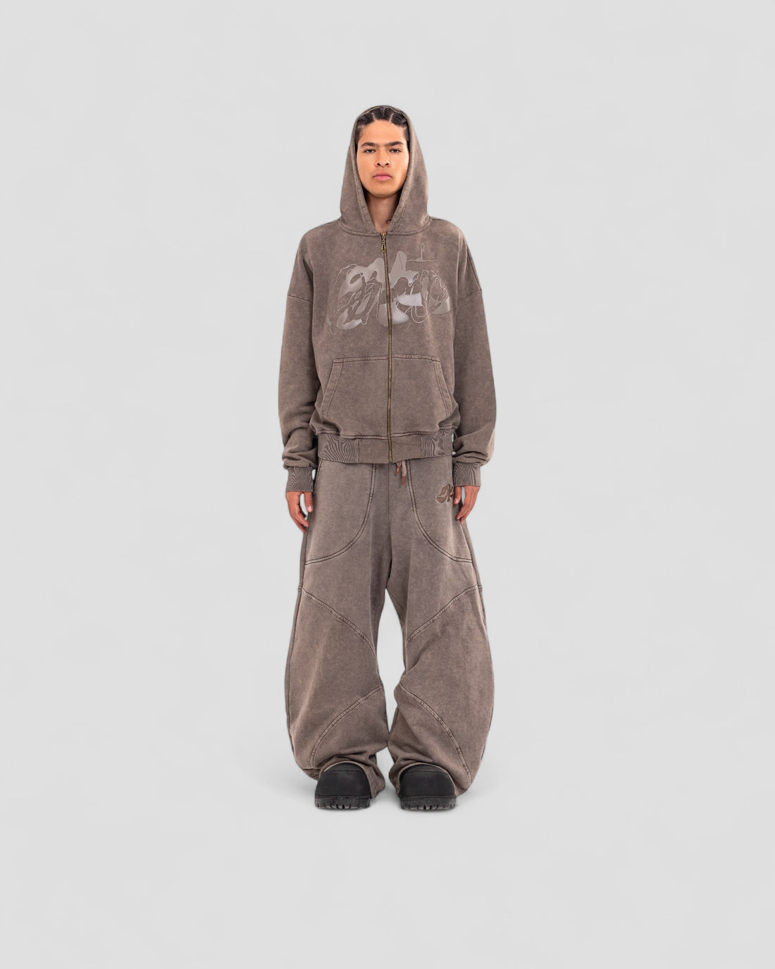 DEMENTE WASHED BROWN ZIPUP JACKET (10156809027859)
