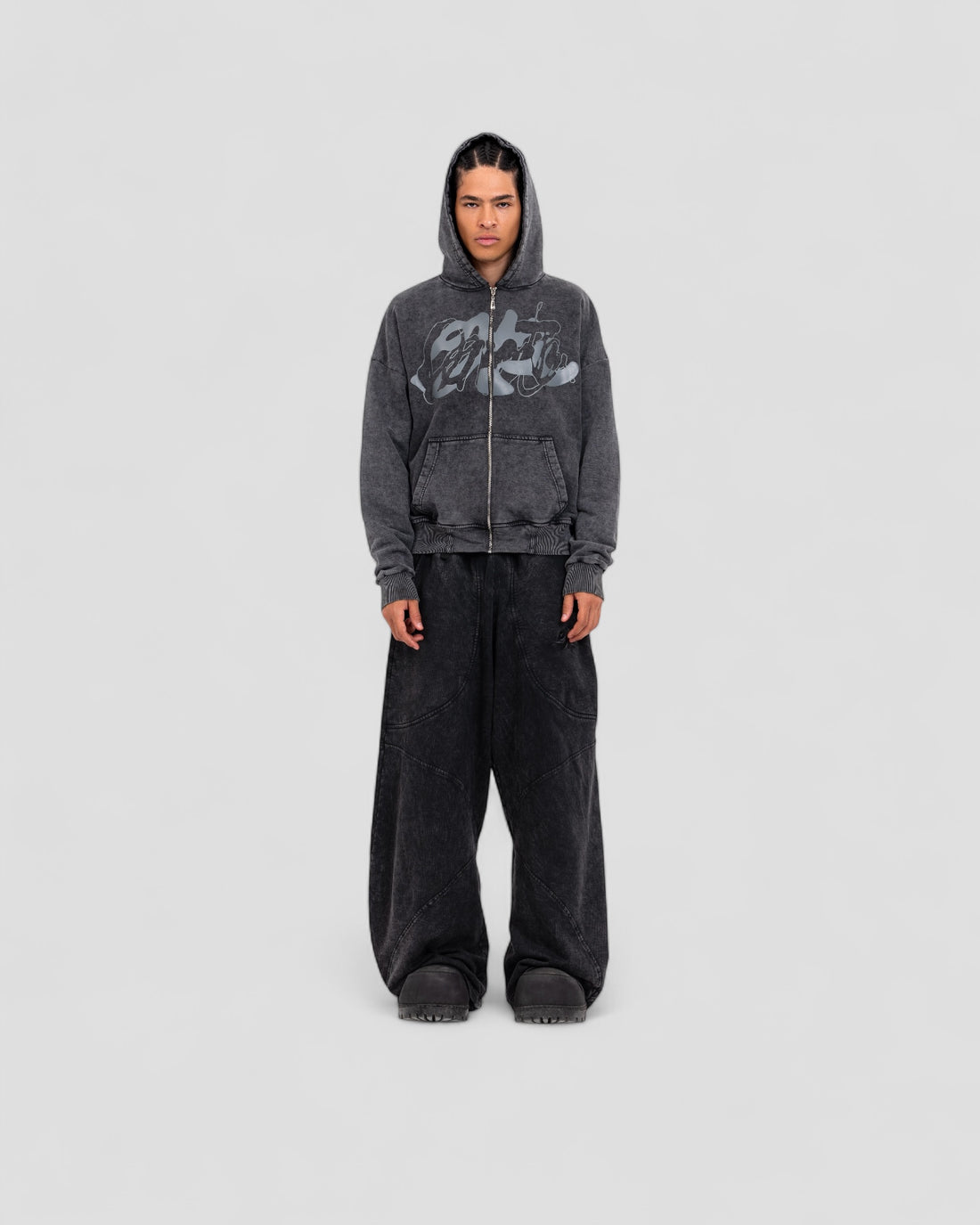 DEMENTE WASHED GREY ZIPUP JACKET (10156815483155)