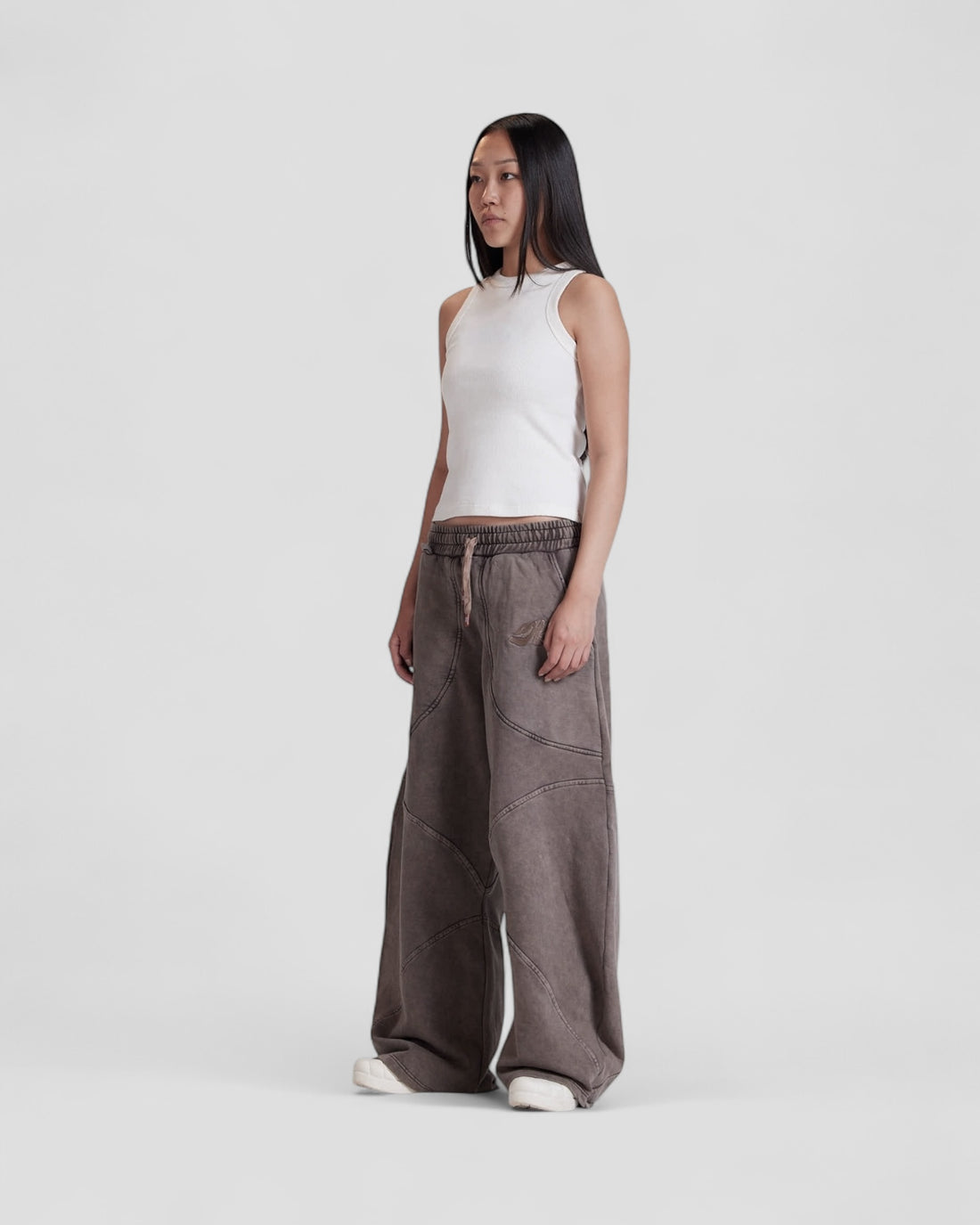DEMENTE BROWN STONE WASHED SWEATPANTS