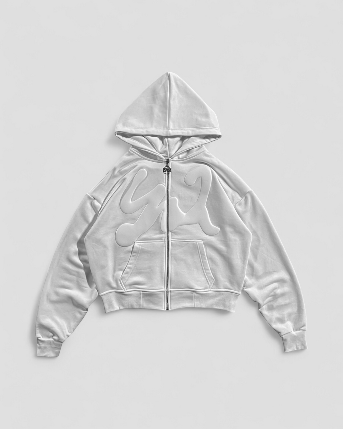 DEMENTE WHITE ON WHITE ZIPUP JACKET (PREORDER)