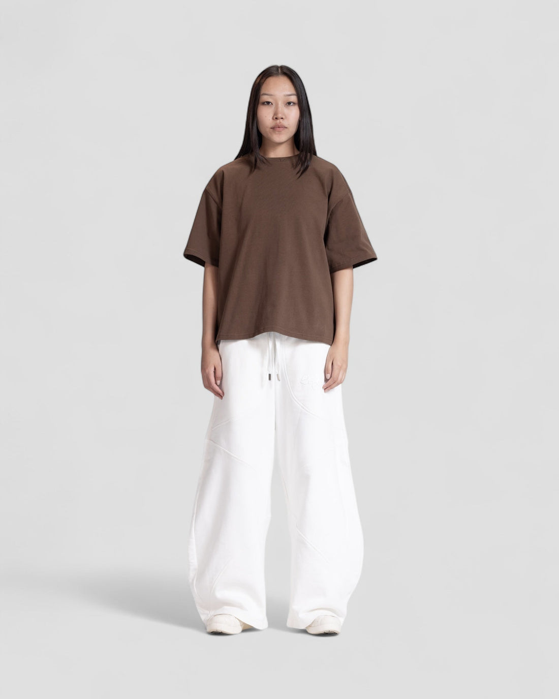 The Perfect Blank Dark Brown Boxy Tshirt V1