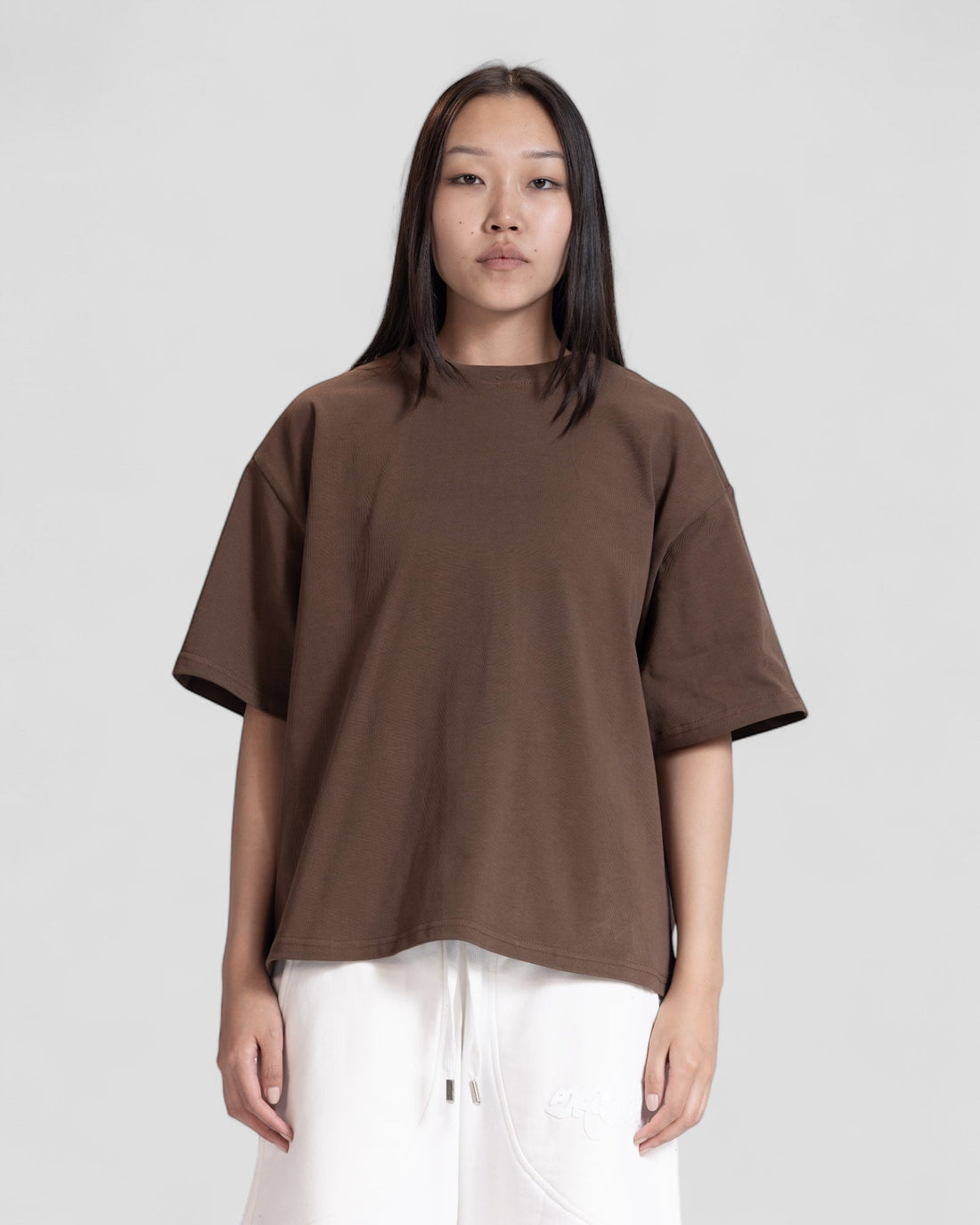 The Perfect Blank Dark Brown Boxy Tshirt V1