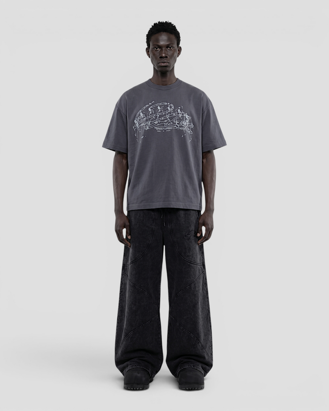 VISCOSO GREY OVERSIZED TEE