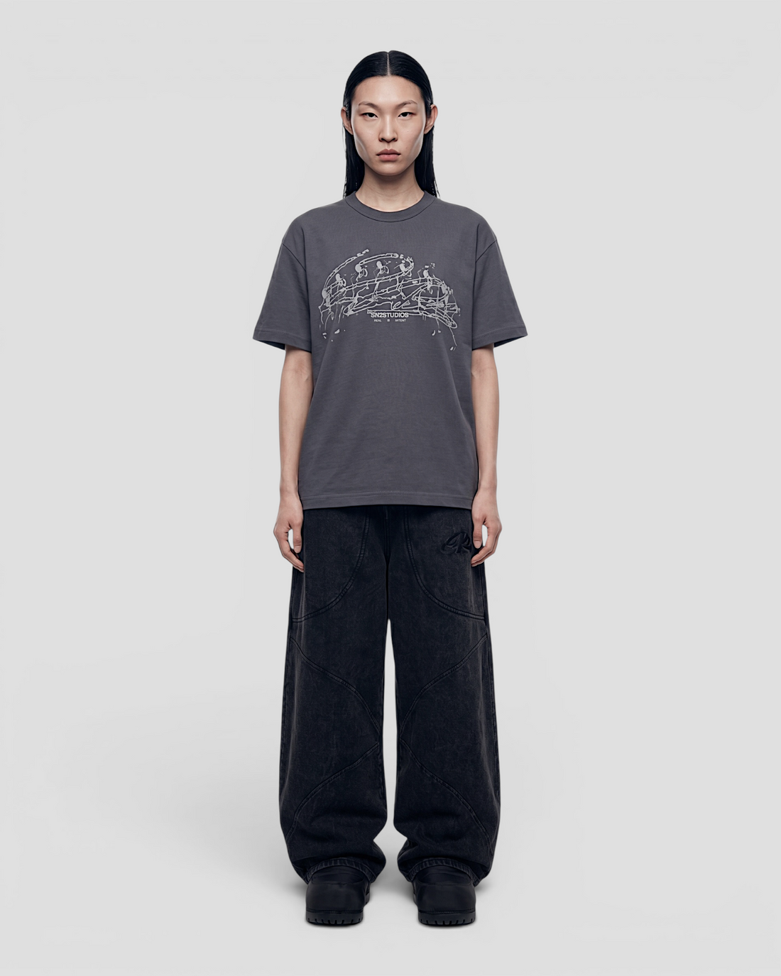 VISCOSO GREY OVERSIZED TEE