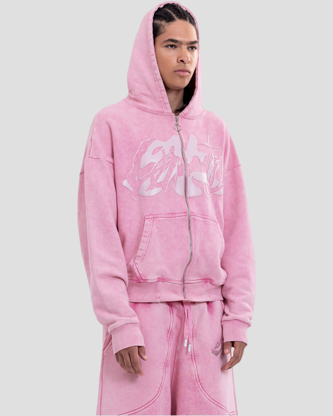 DEMENTE WASHED PINK ZIPUP JACKET (10156822921491)