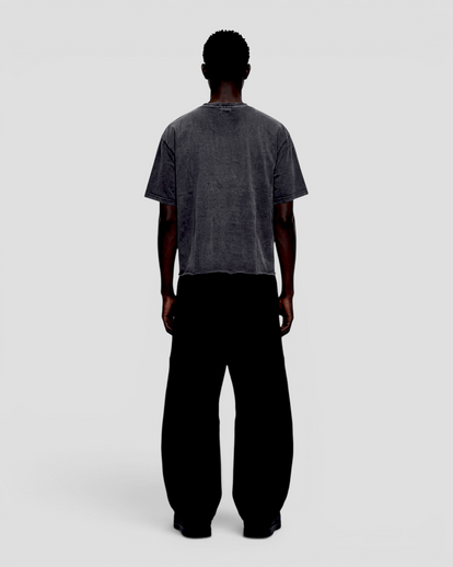 HUMO BLACK WASHED DISTRESSED REGULAR TEE – SN2 STUDIOS