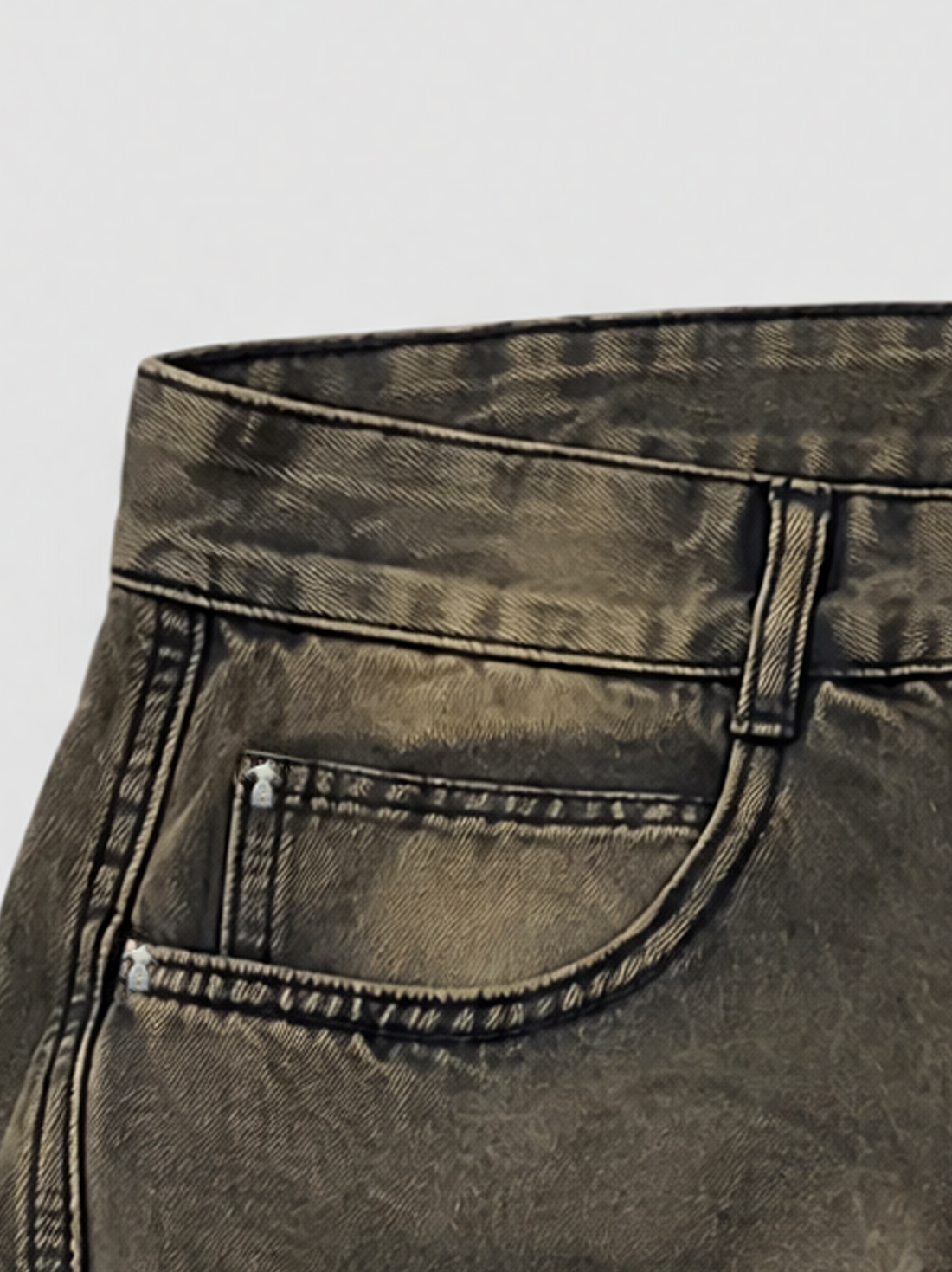 DEMENTE BROWN WASHED BARREL CURVED OVERSIZED JEANS