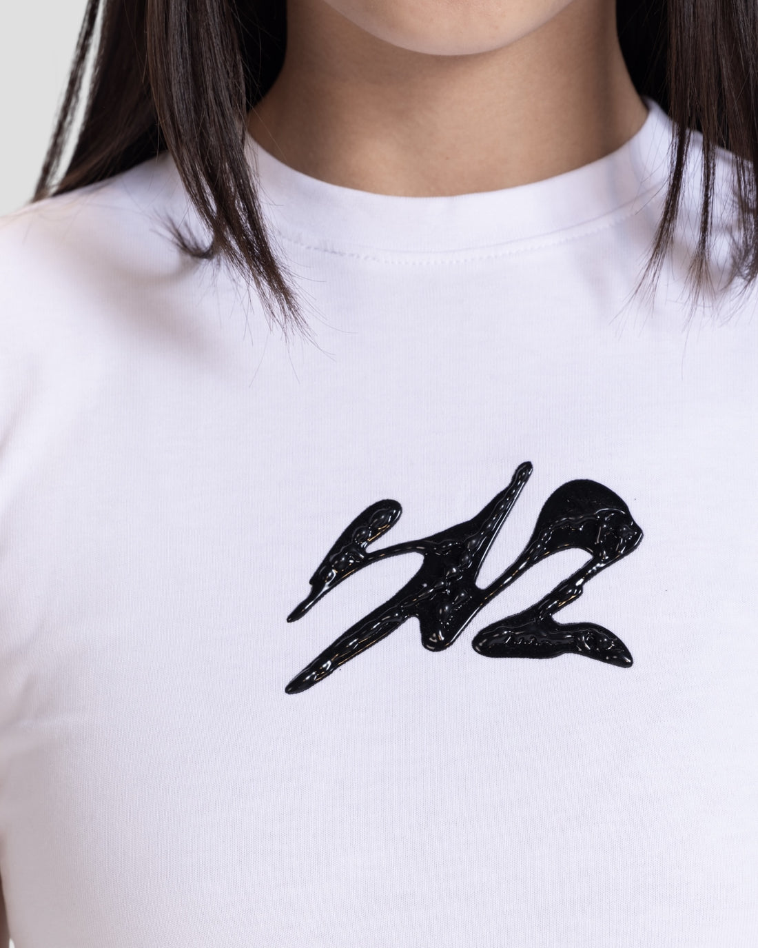 DEMENTE WHITE PEAKED BABY TEE