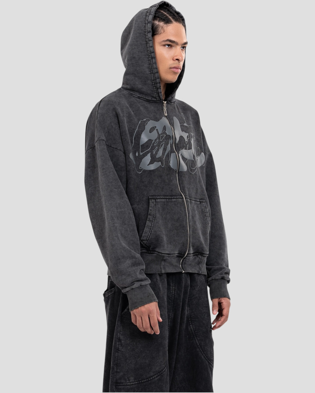 DEMENTE WASHED GREY ZIPUP JACKET (10156815483155)