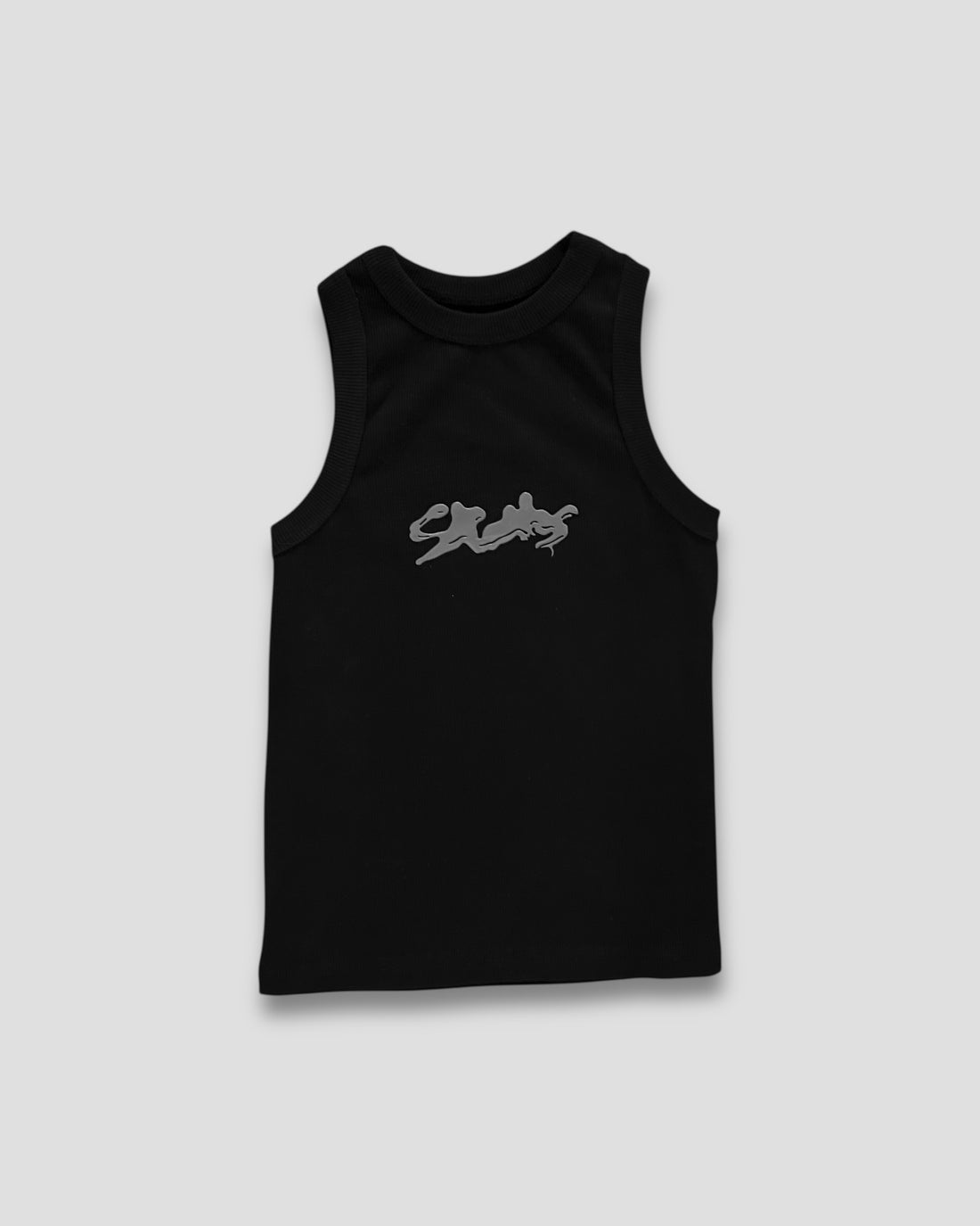 DEMENTE BLACK POLISHED TANK TOP