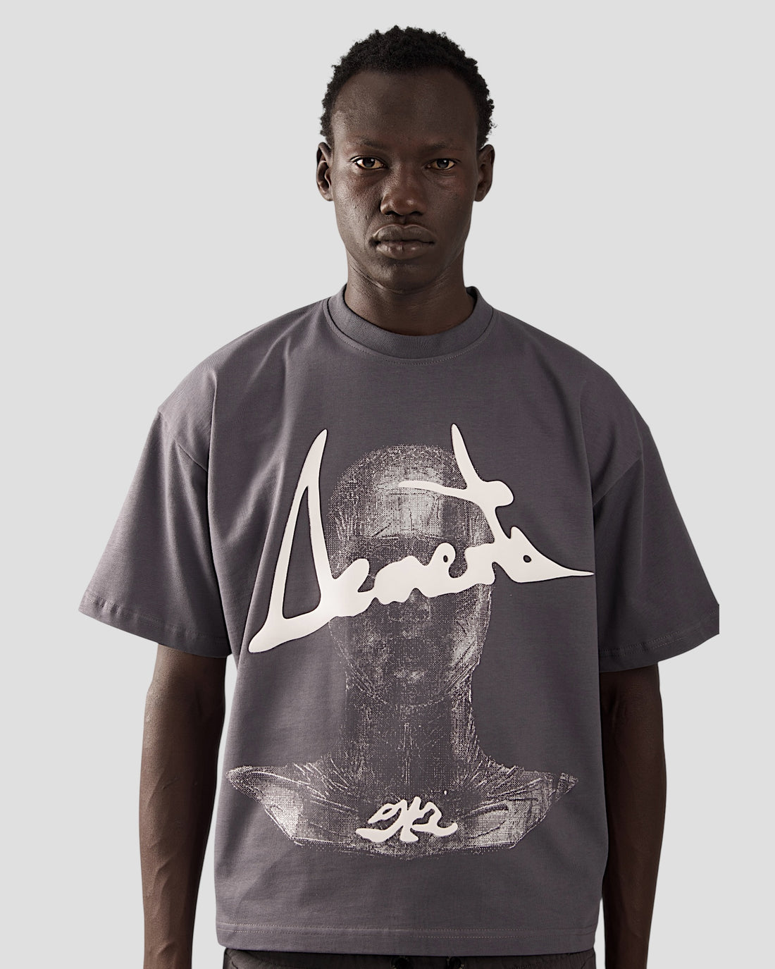 DEMENTE GREY HALFTONES BOXY TEE