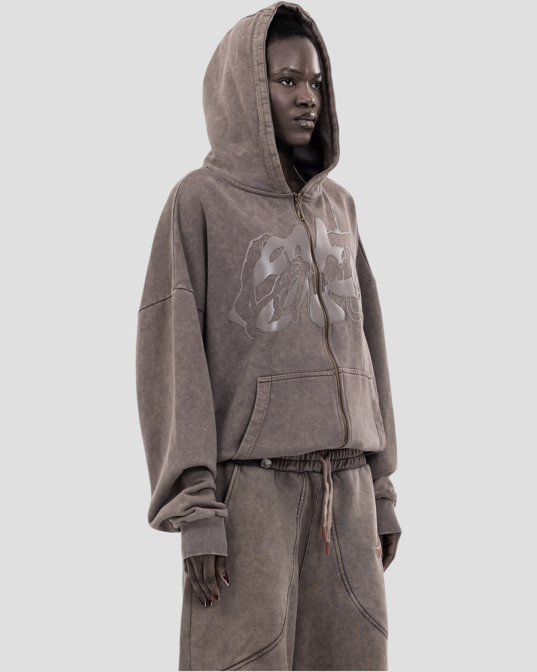DEMENTE WASHED BROWN ZIPUP JACKET (10156809027859)