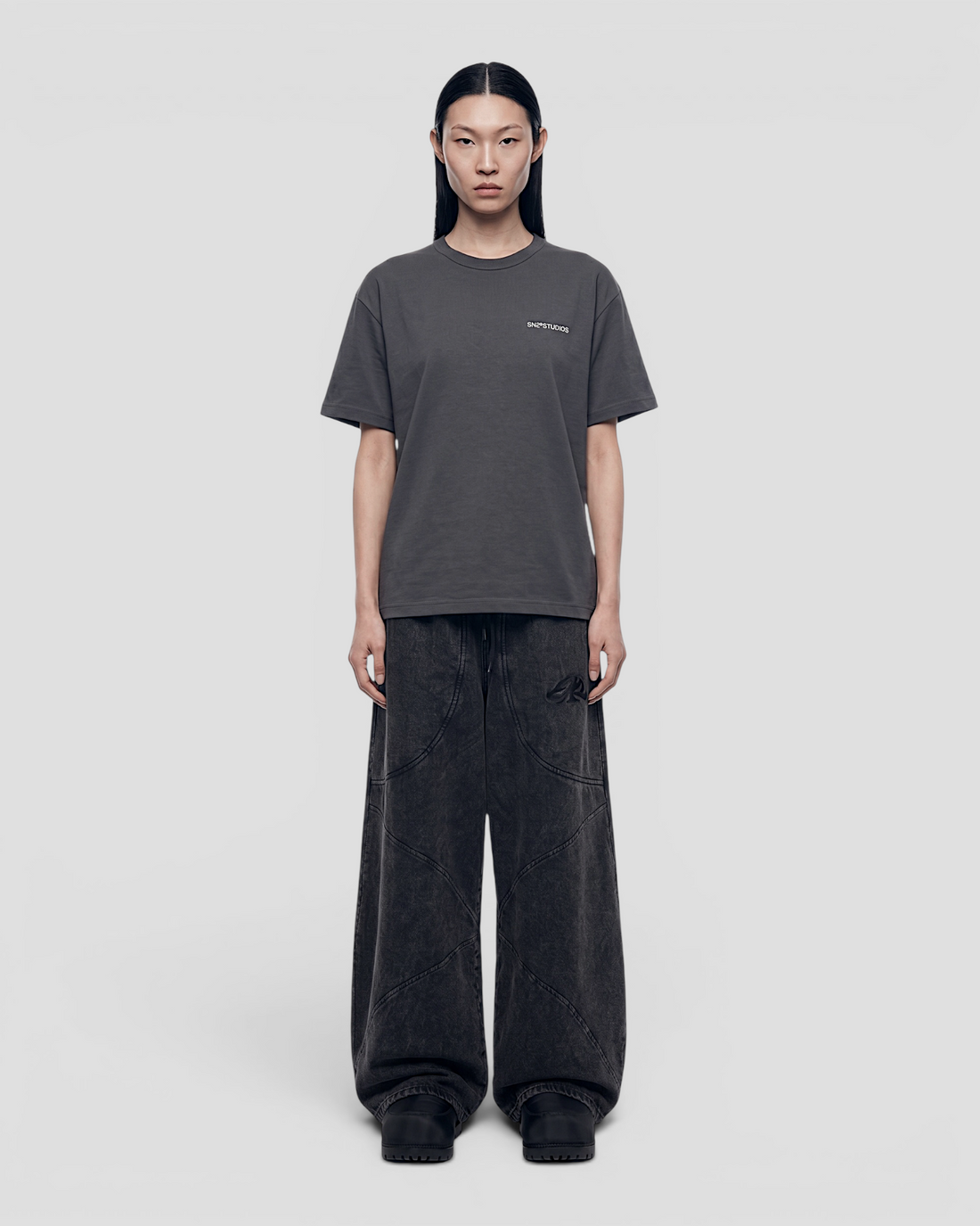 LOGO GREY OVERSIZED TEE