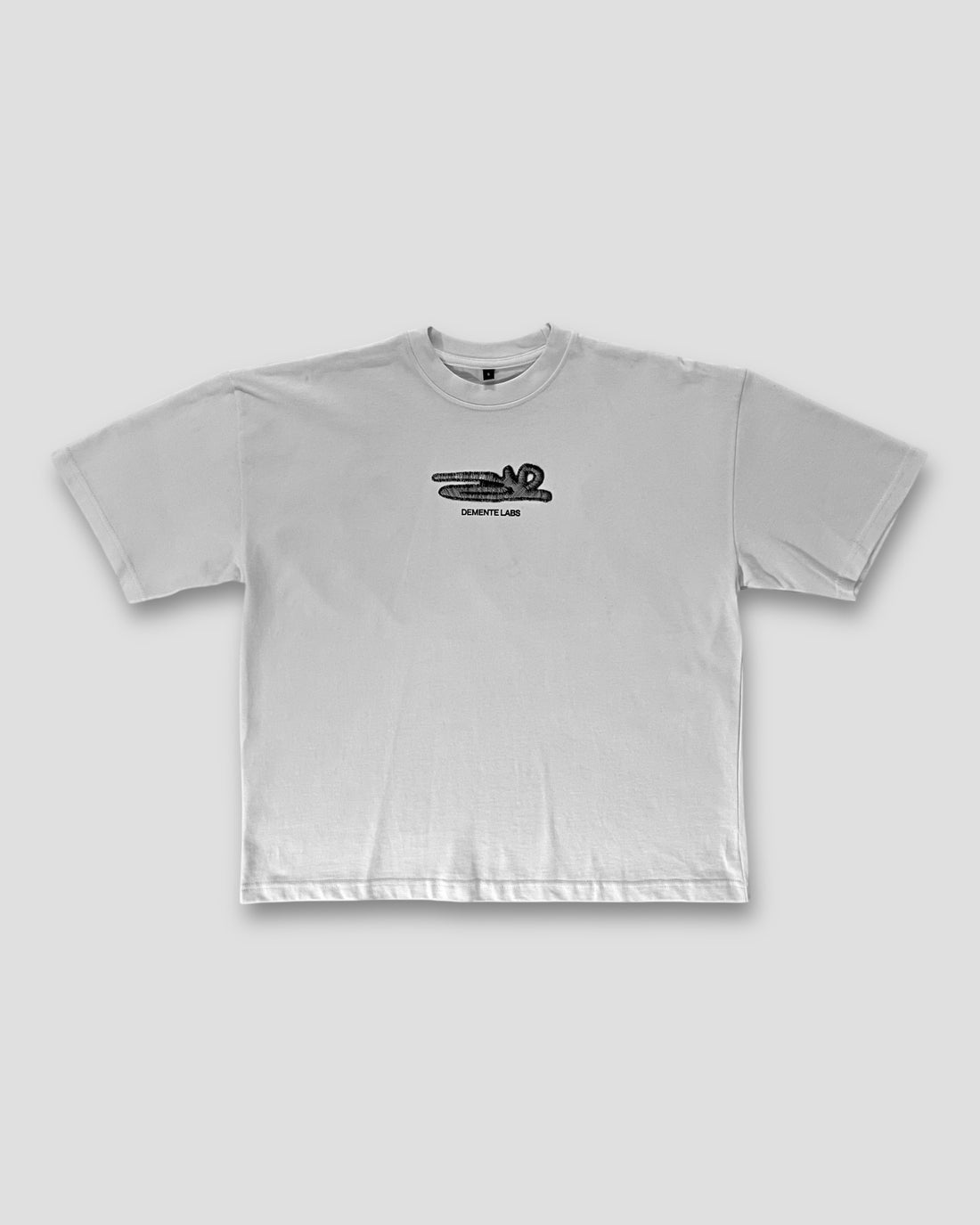 DESLEVADO WHITE ILLUSION EMBROIDERY BOXY TEE