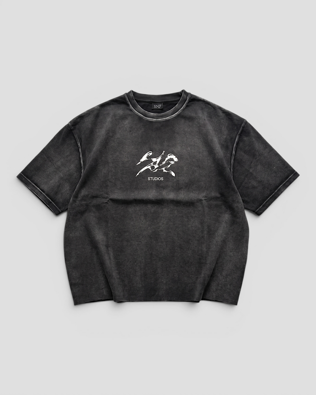 HUMO BLACK WASHED DISTRESSED REGULAR TEE
