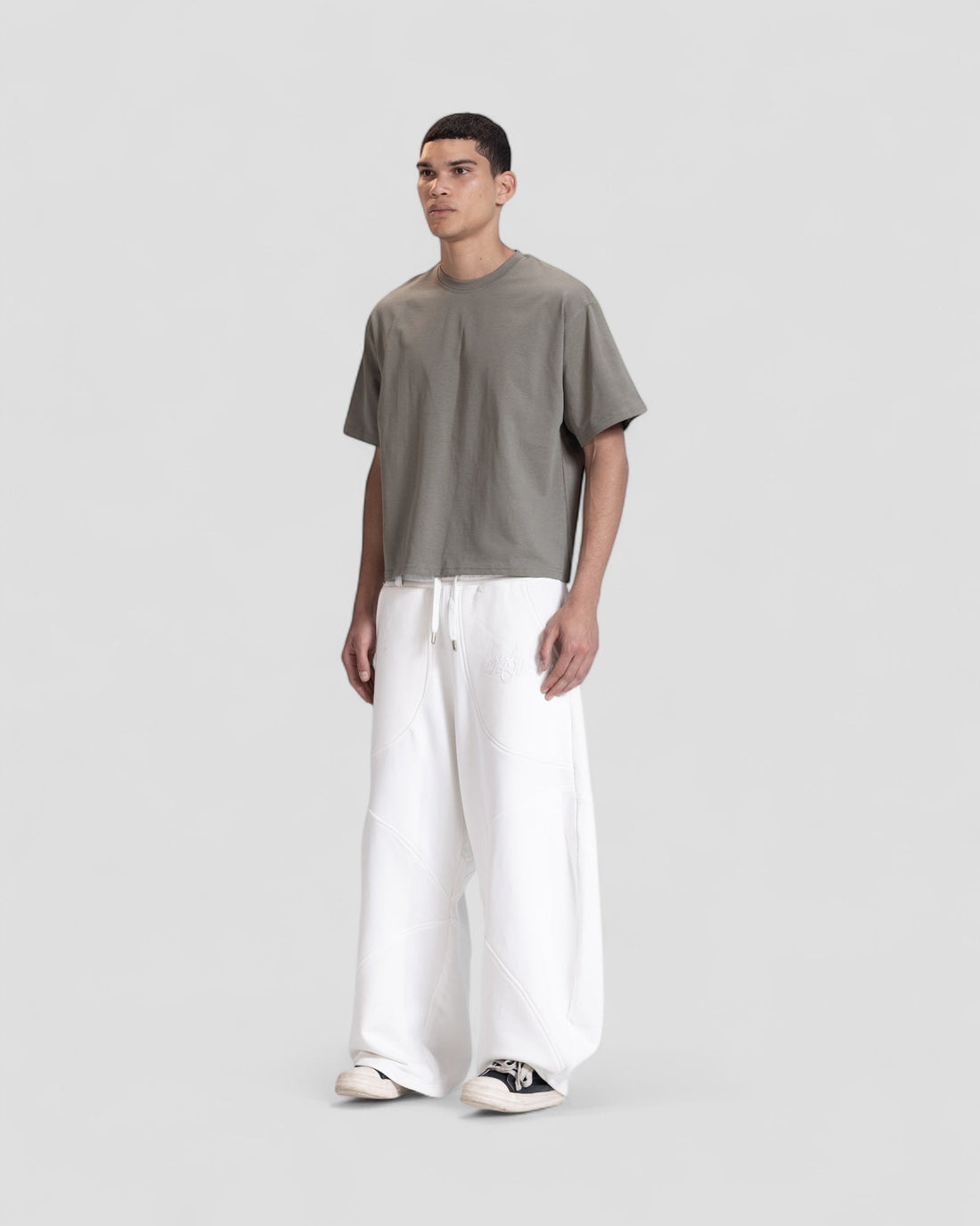 The Perfect Blank Olive Boxy Tshirt V1
