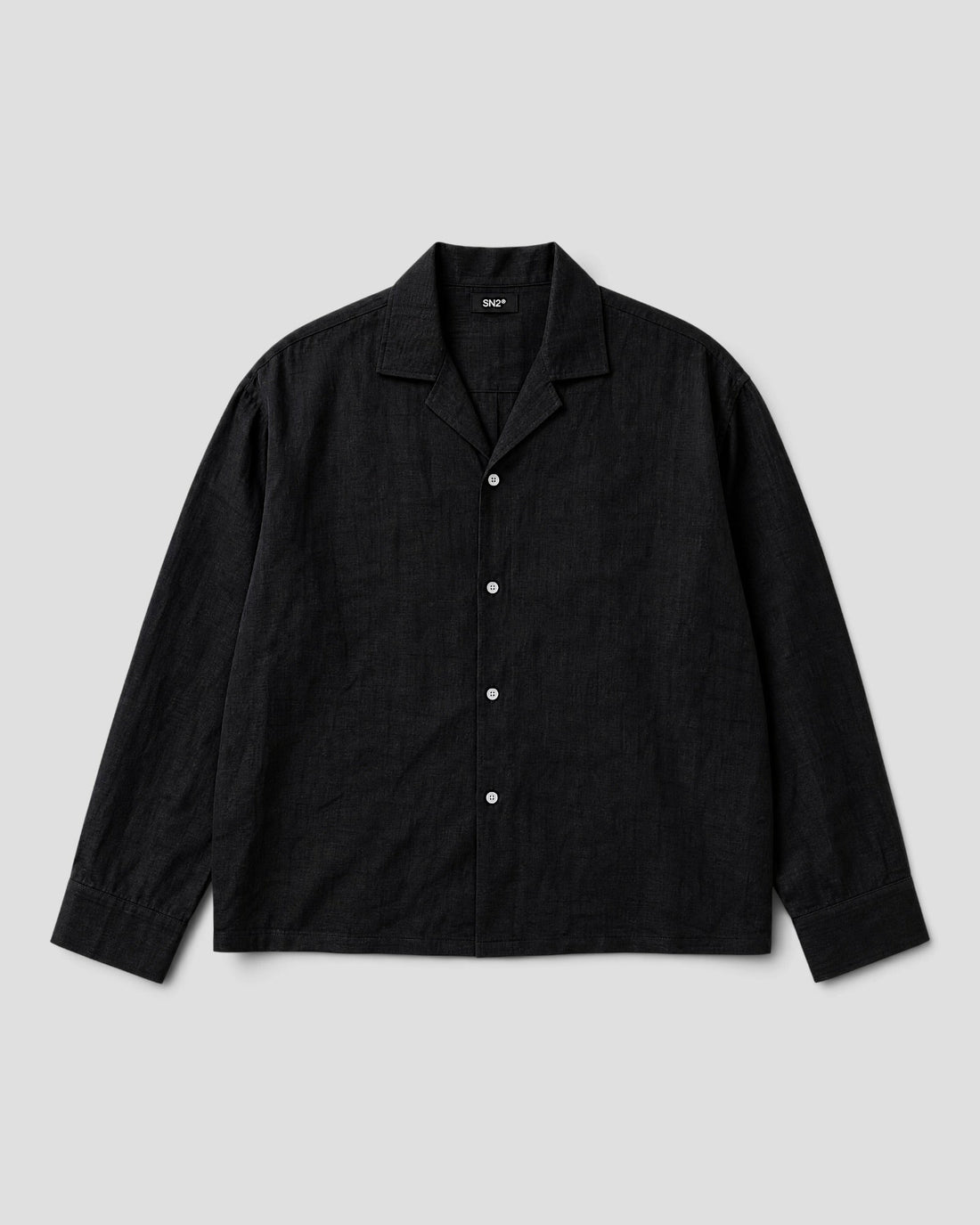 Costa Black Blank Linen Long Sleeve Shirt