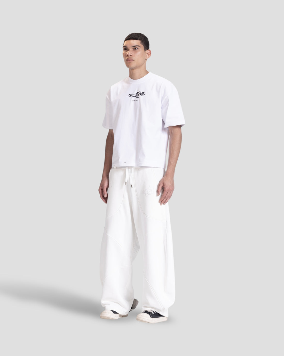DEMENTE WHITE CRACKED BOXY TEE