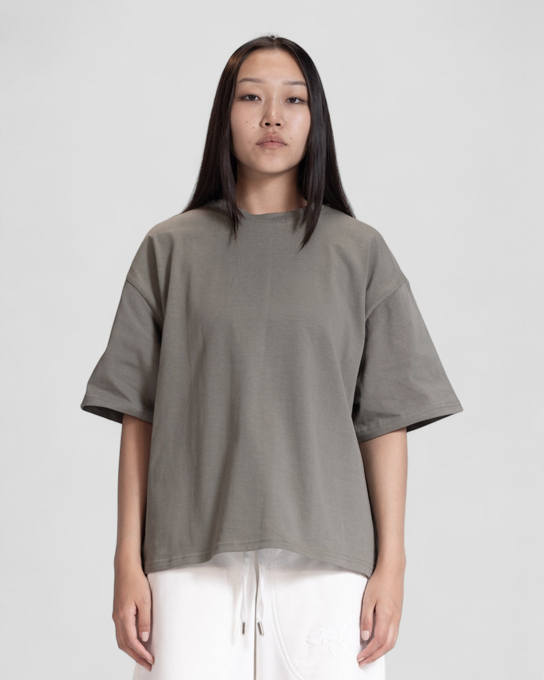 The Perfect Blank Olive Boxy Tshirt V1