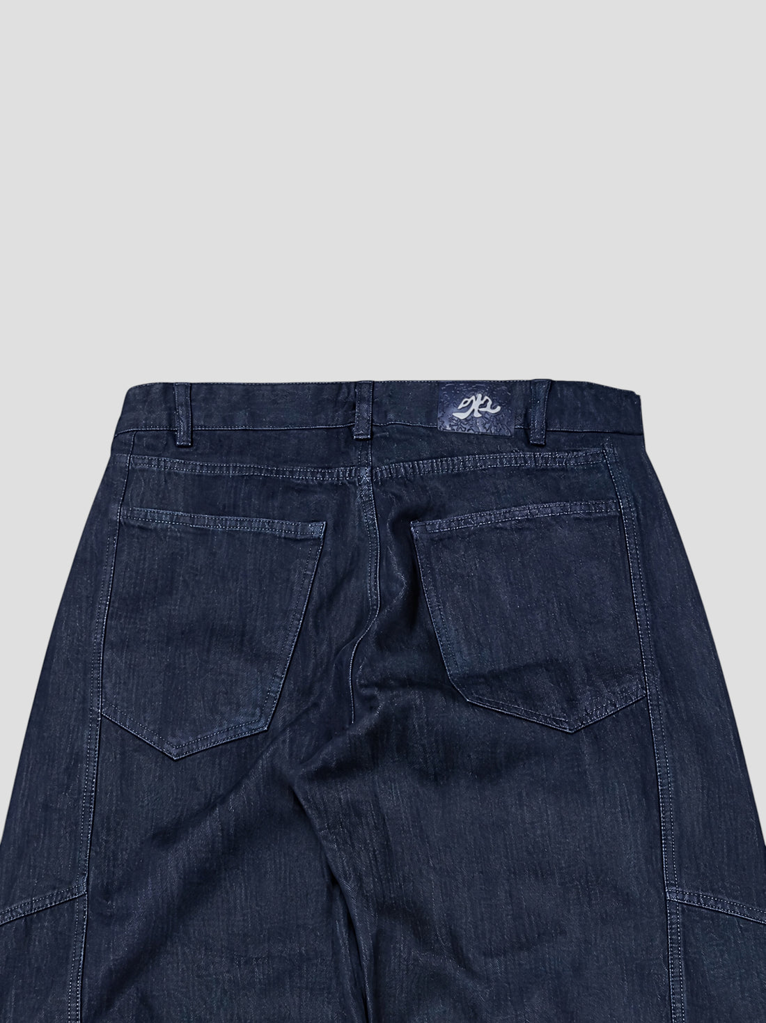 DEMENTE RAW DENIM BARREL CURVED OVERSIZED JEANS