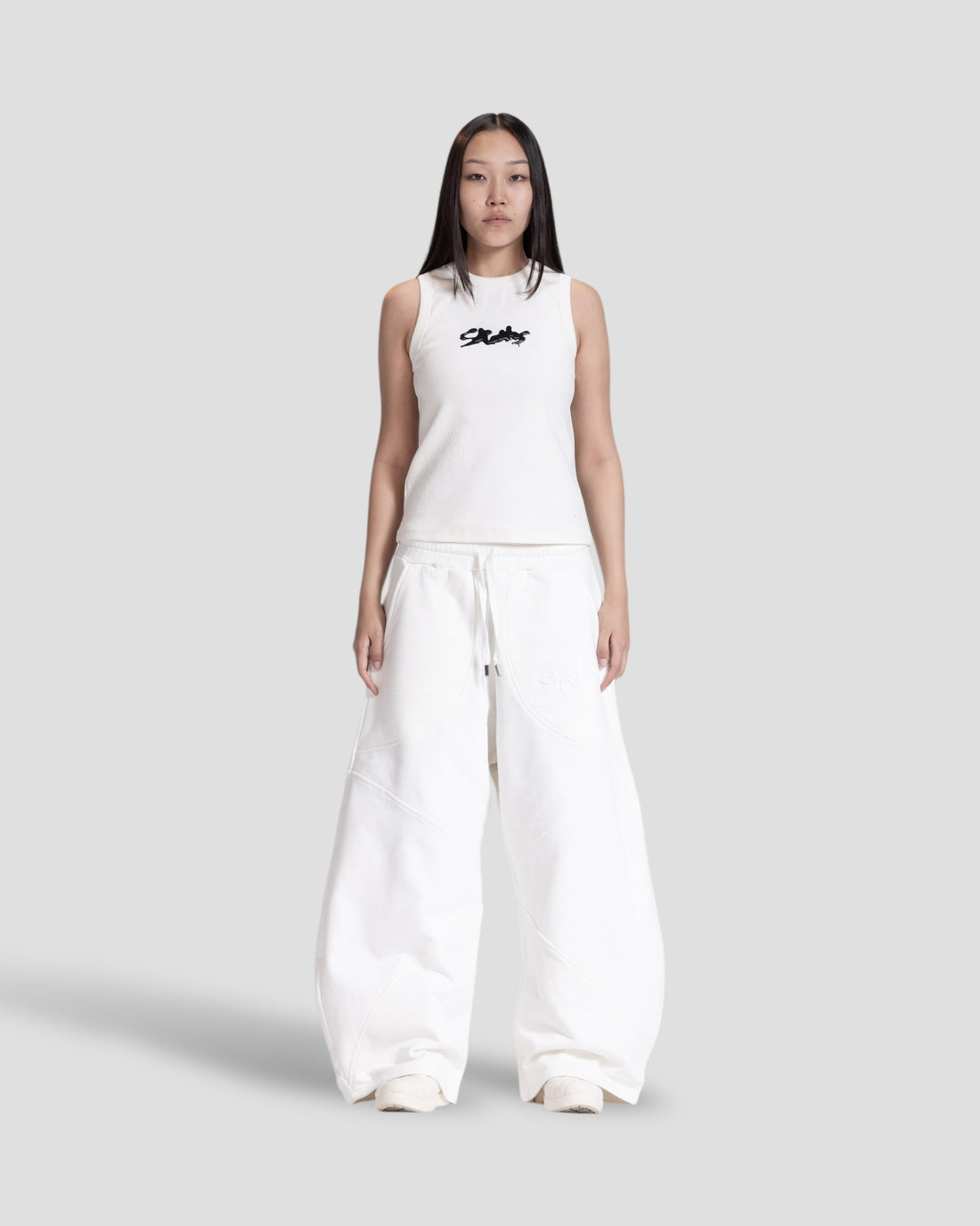 DEMENTE WHITE POLISHED TANK TOP