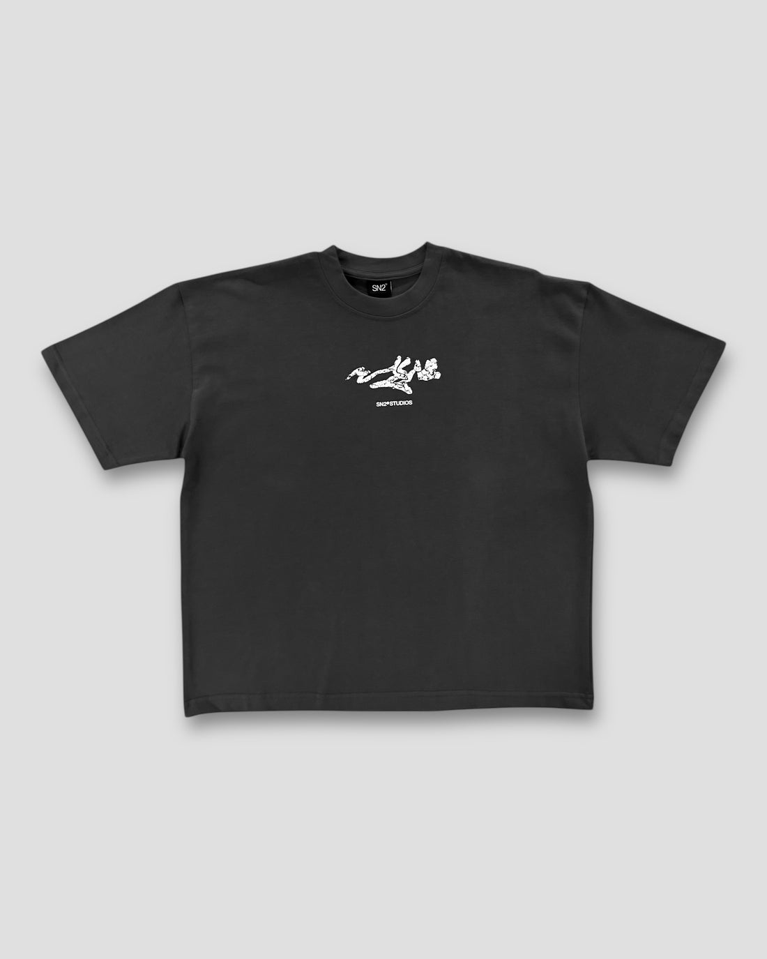 DEMENTE GREY CRACKED BOXY TEE