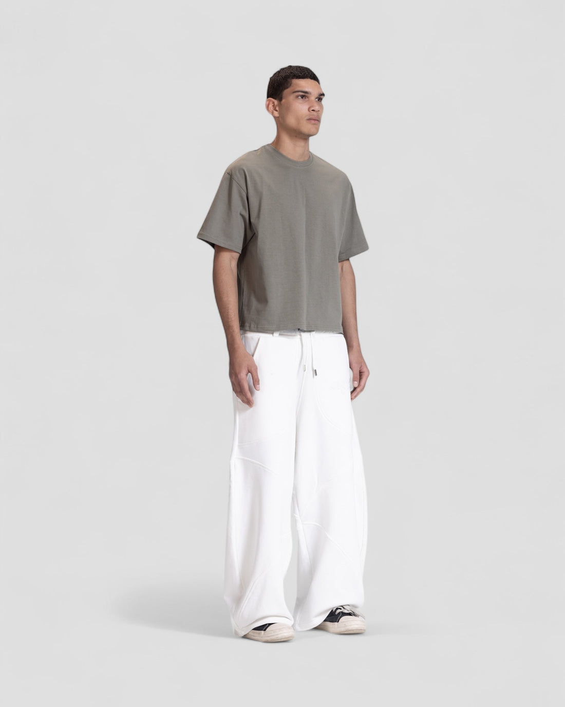 The Perfect Blank Olive Boxy Tshirt V1