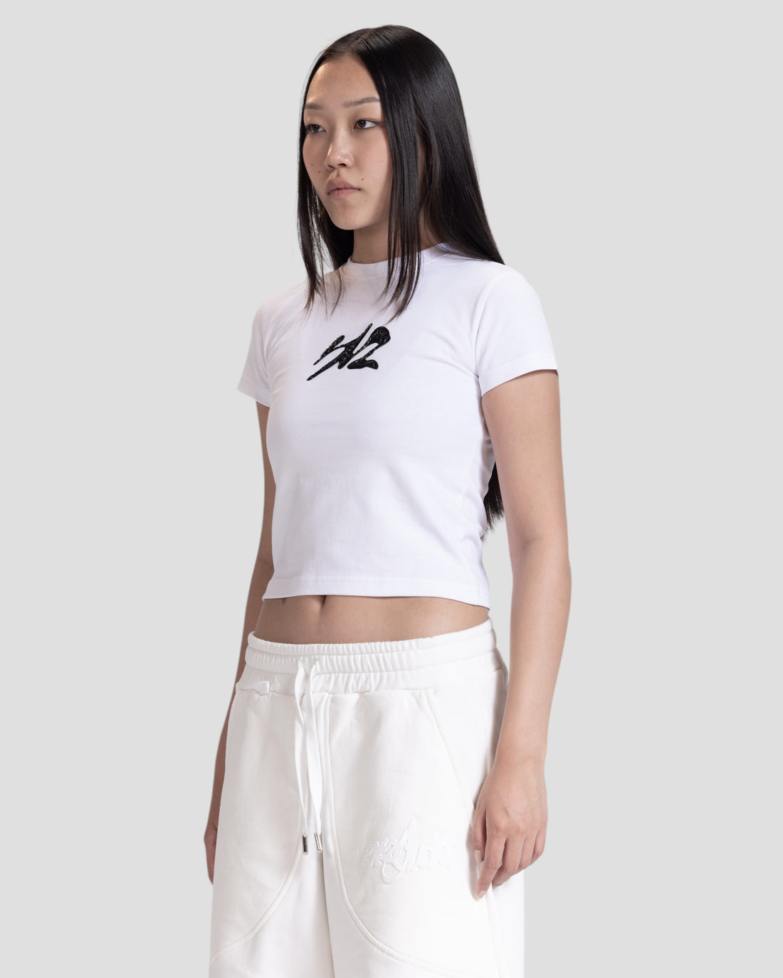 DEMENTE WHITE PEAKED BABY TEE