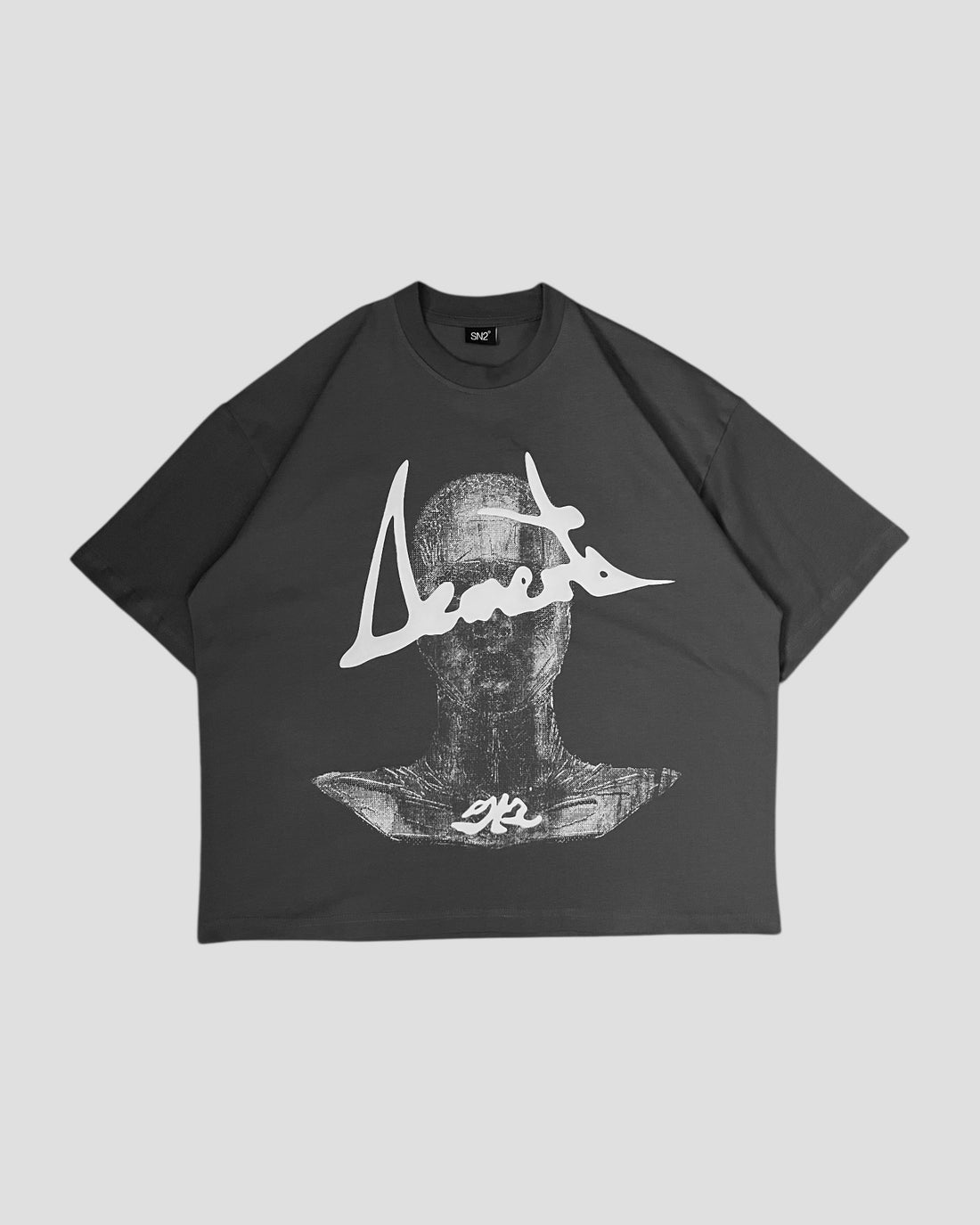 DEMENTE GREY HALFTONES BOXY TEE