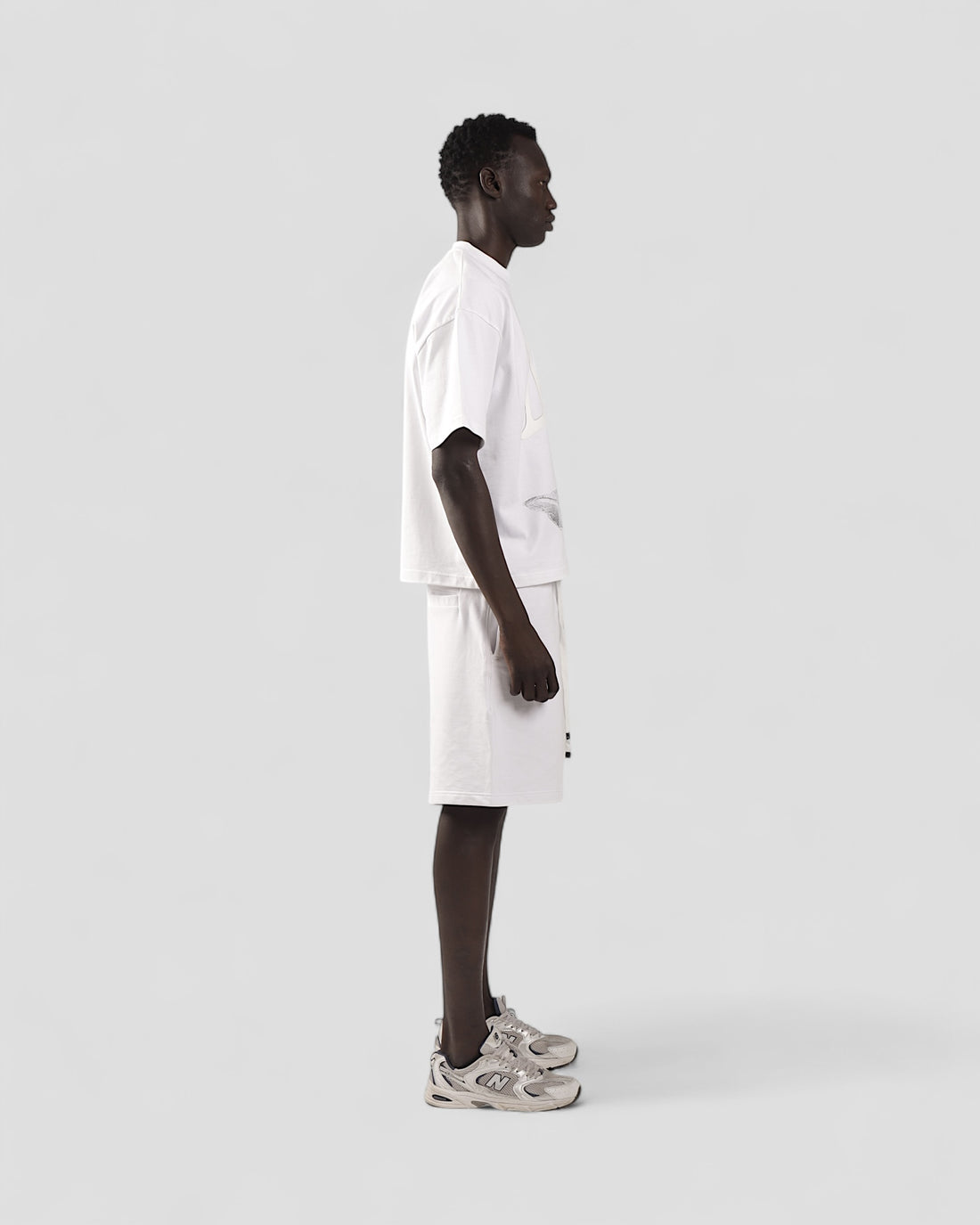 DEMENTE WHITE HALFTONES BOXY TEE