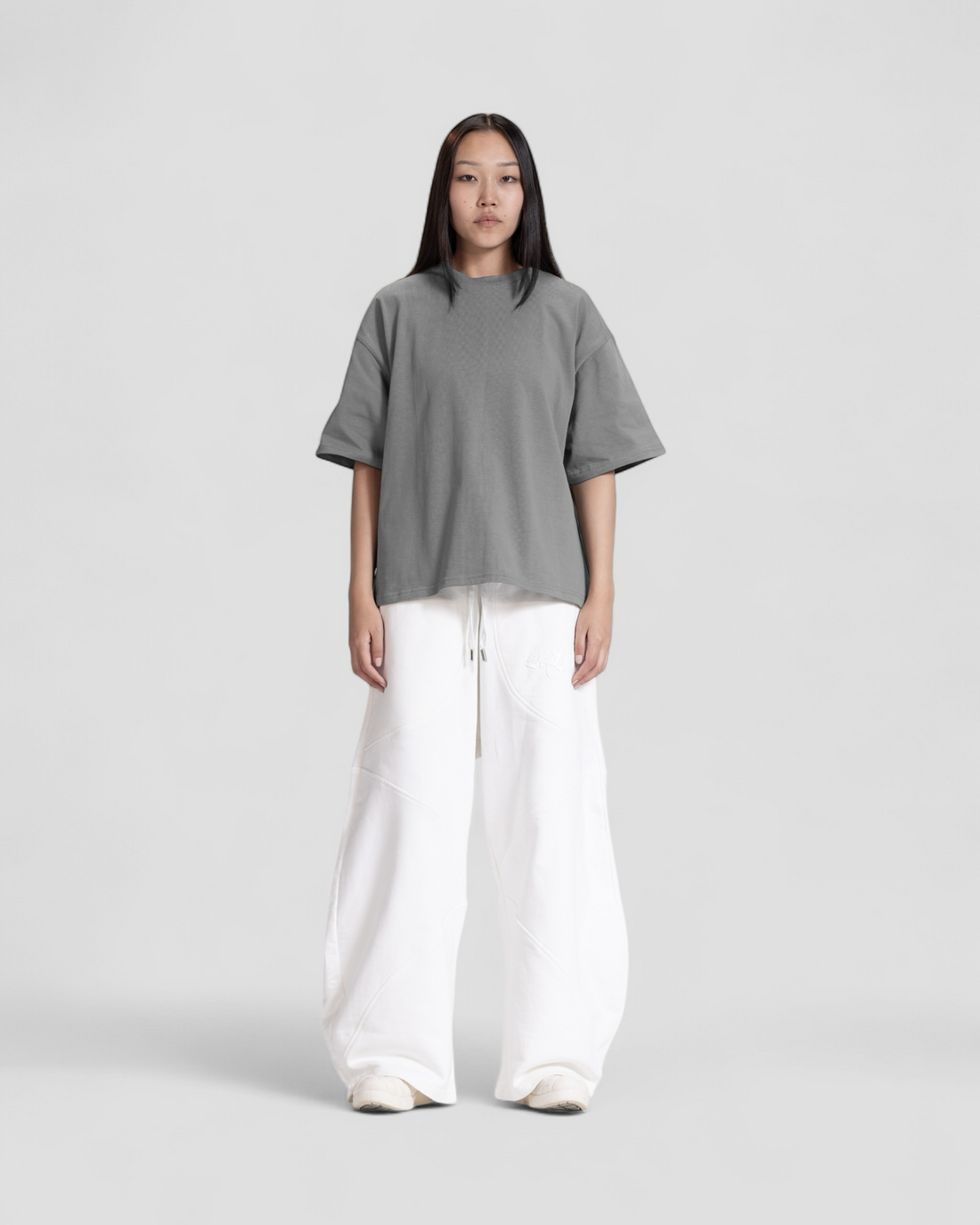 The Perfect Blank Light Grey Boxy Tshirt V1
