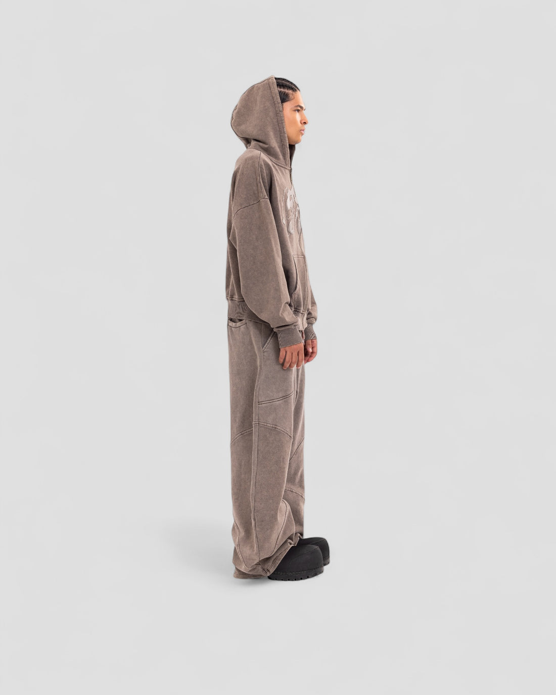 DEMENTE WASHED BROWN ZIPUP JACKET (10156809027859)