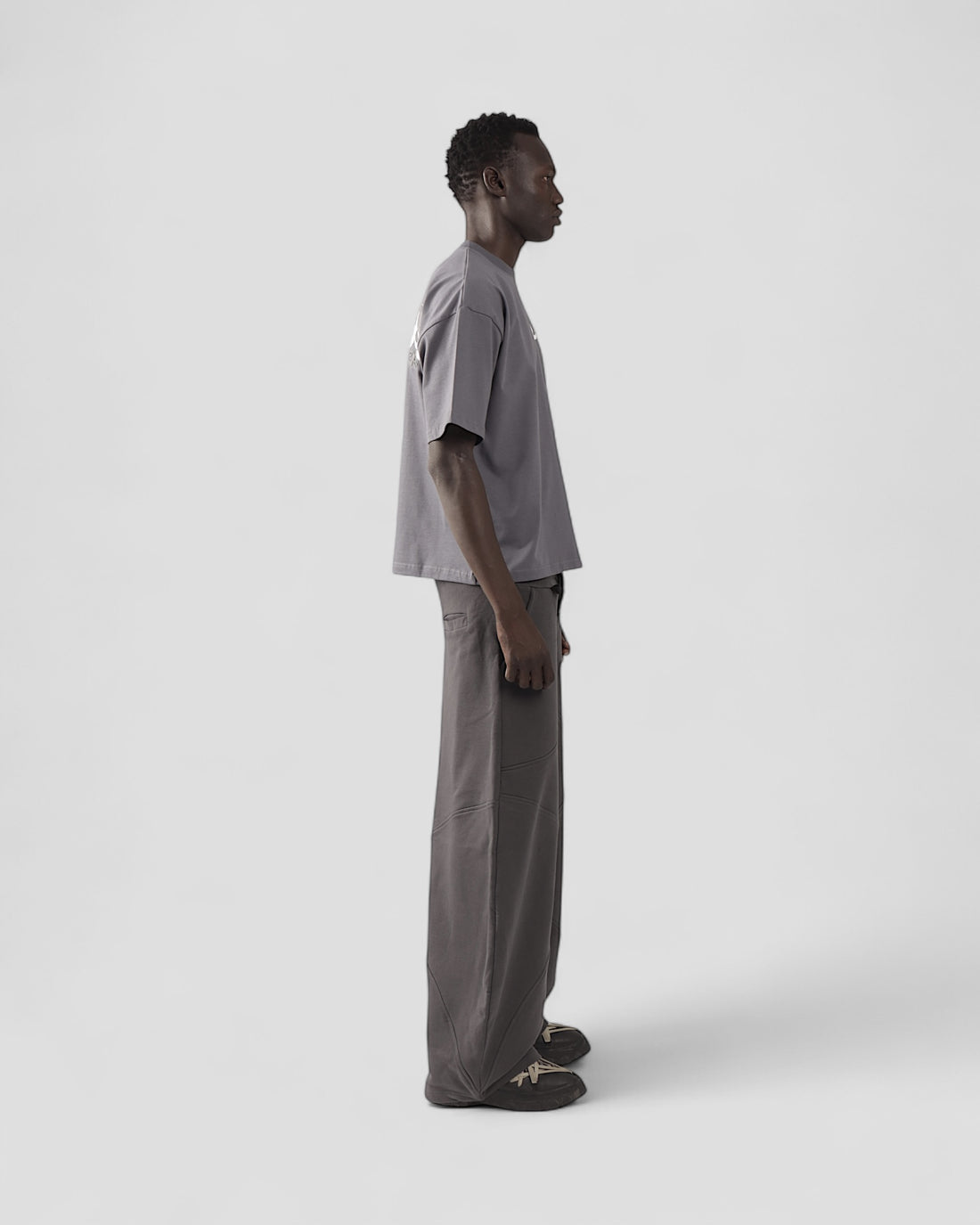DEMENTE GREY SILK-PUFF BOXY TEE