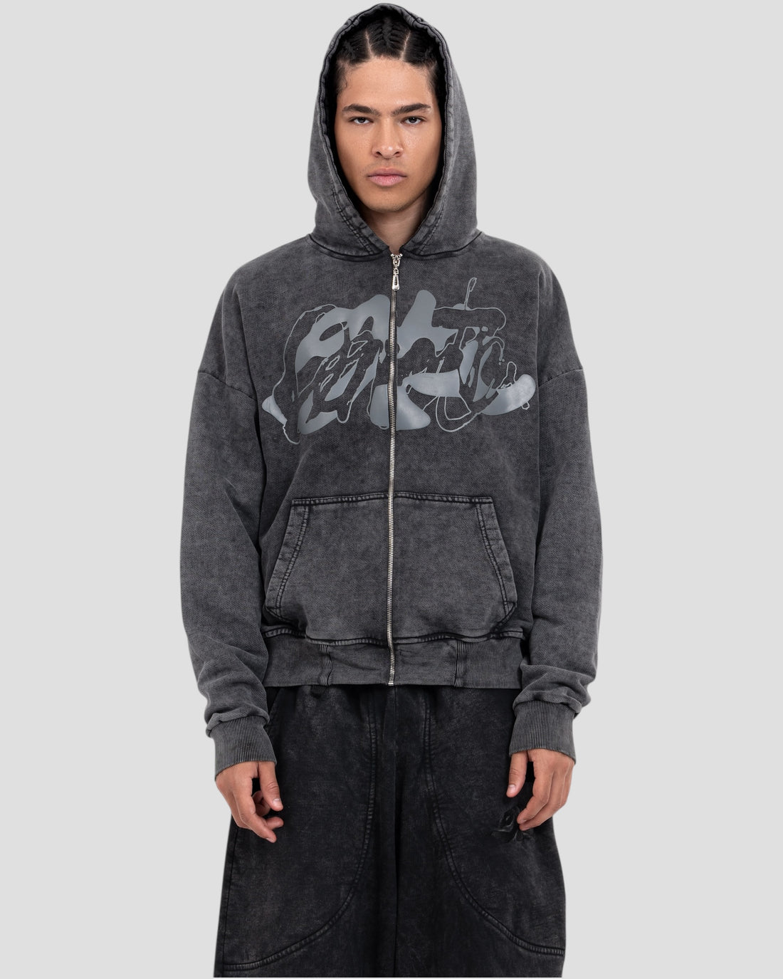 DEMENTE WASHED GREY ZIPUP JACKET (10156815483155)