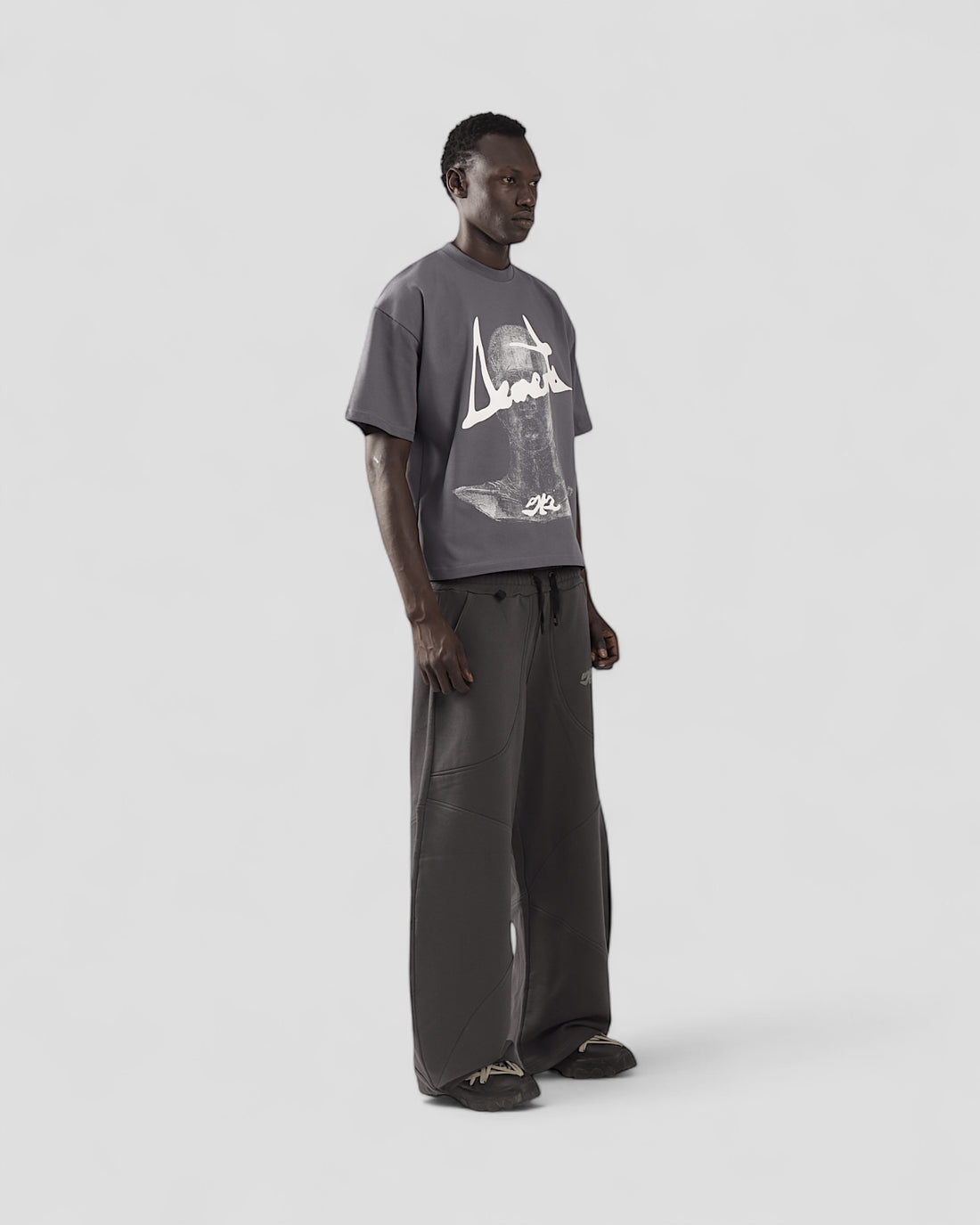 DEMENTE GREY HALFTONES BOXY TEE