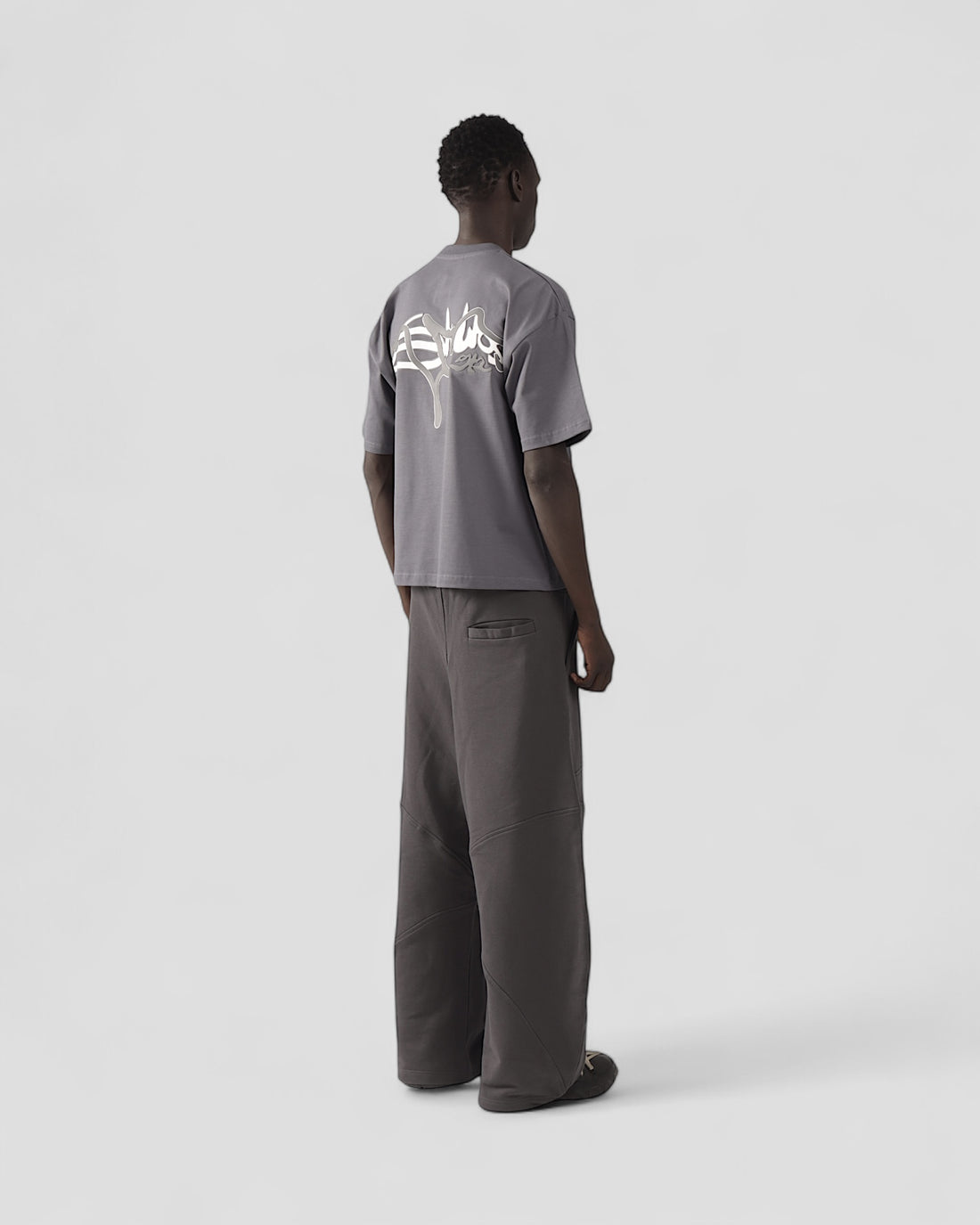 DEMENTE GREY SILK-PUFF BOXY TEE