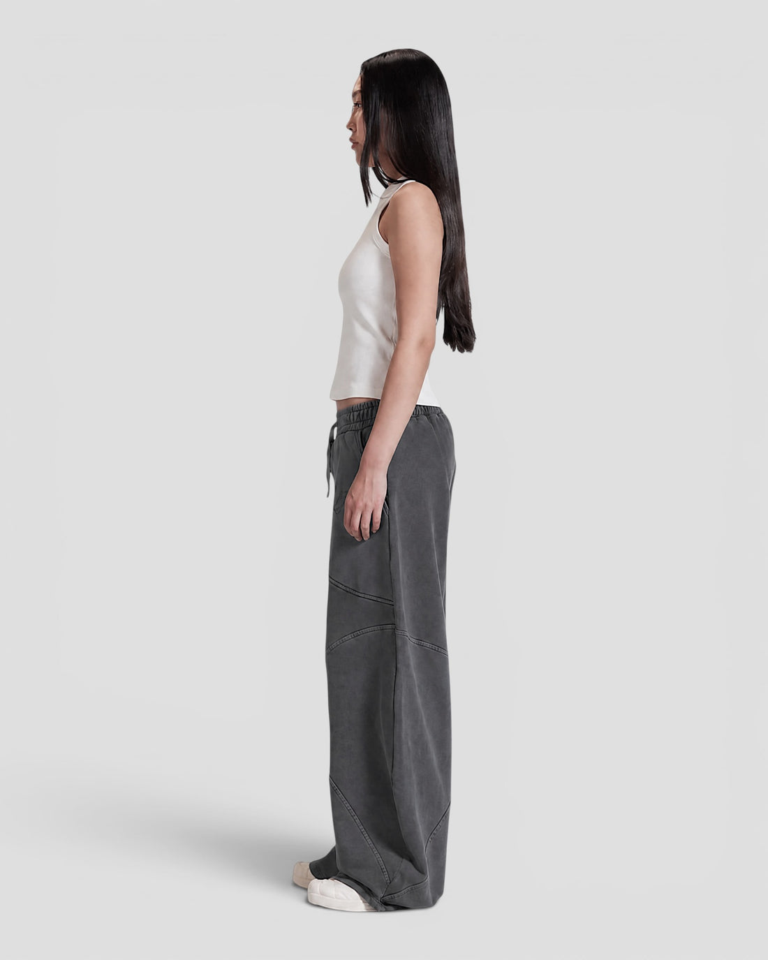 DEMENTE CHARCOAL BROWN STONE WASHED SWEATPANTS