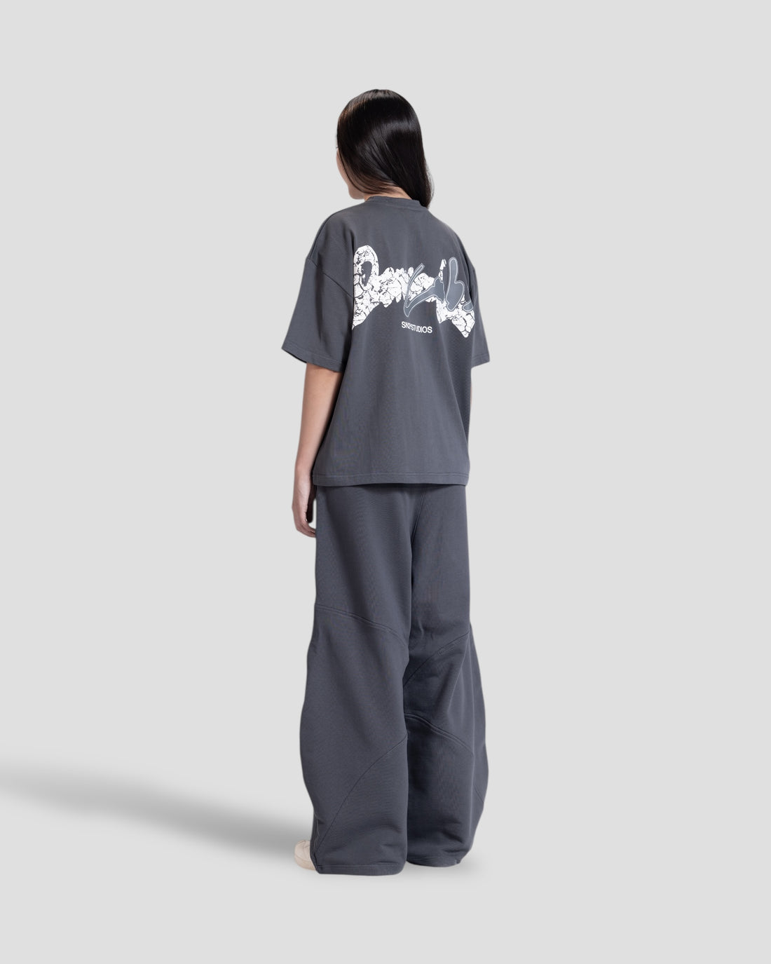 DEMENTE GREY CRACKED BOXY TEE