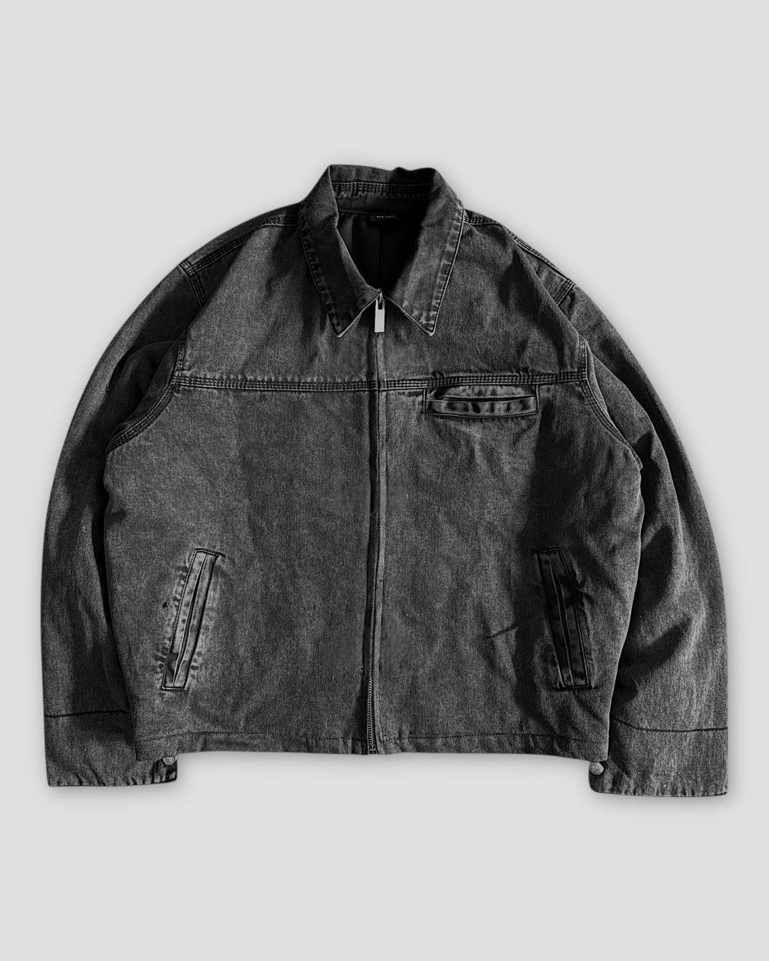 CORE WASHED COLLAR DOUBLE LAYERED WORKER JACKET