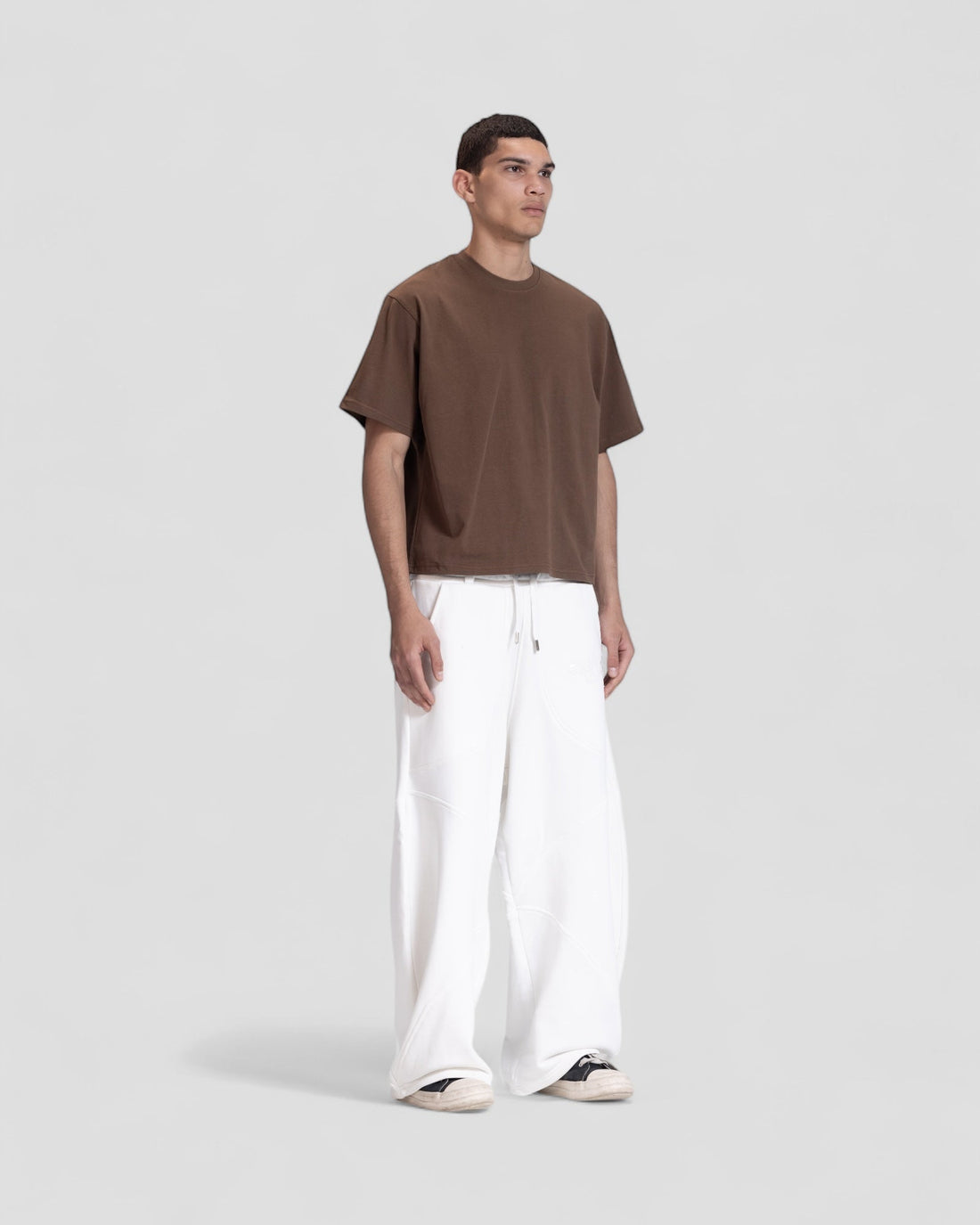 The Perfect Blank Dark Brown Boxy Tshirt V1