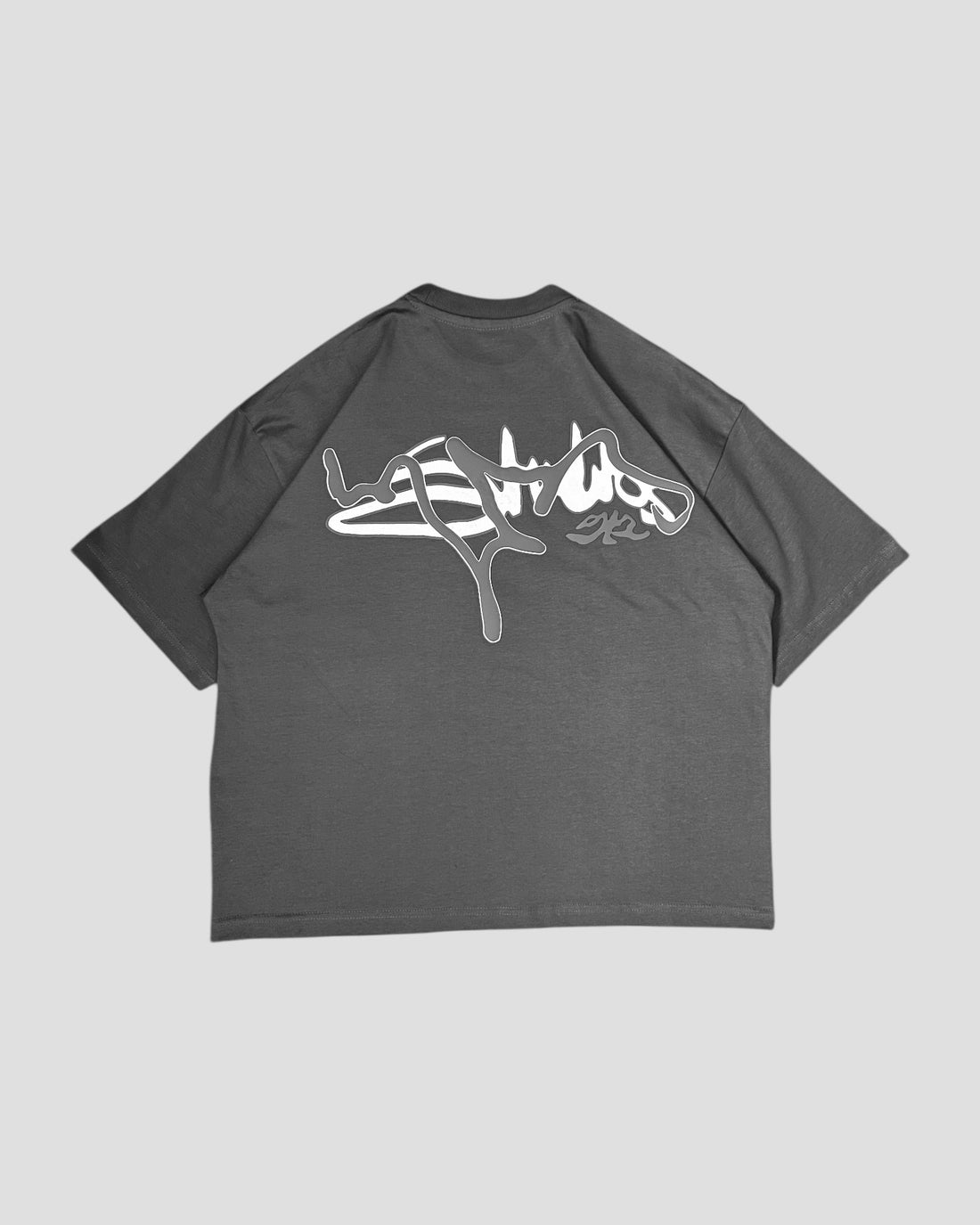 DEMENTE GREY SILK-PUFF BOXY TEE