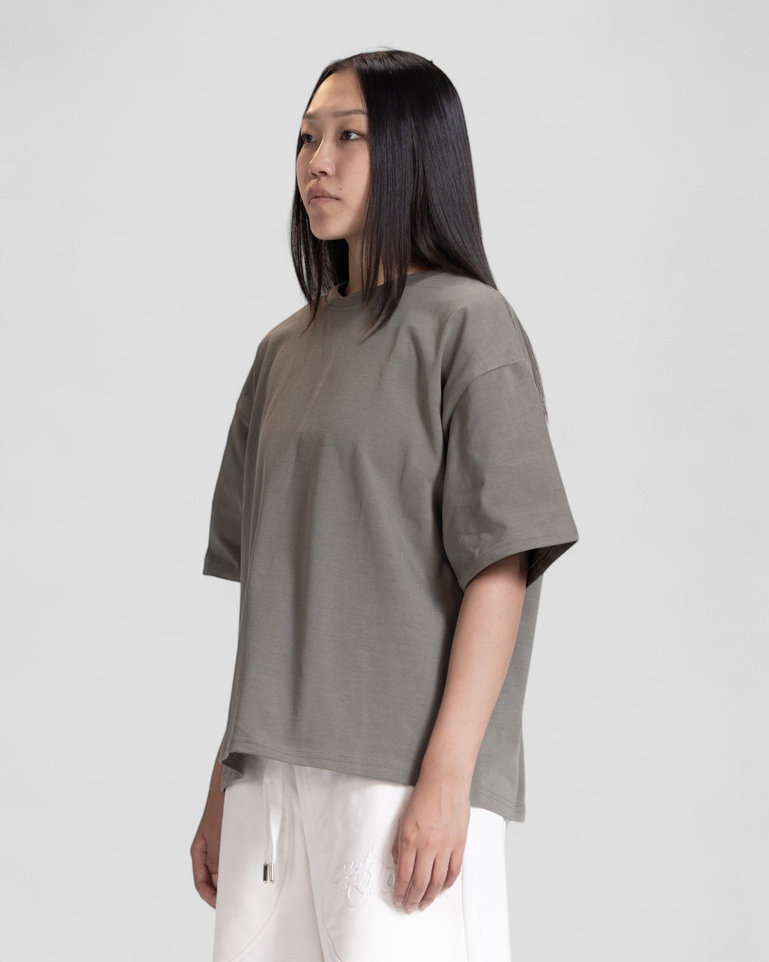 The Perfect Blank Olive Boxy Tshirt V1