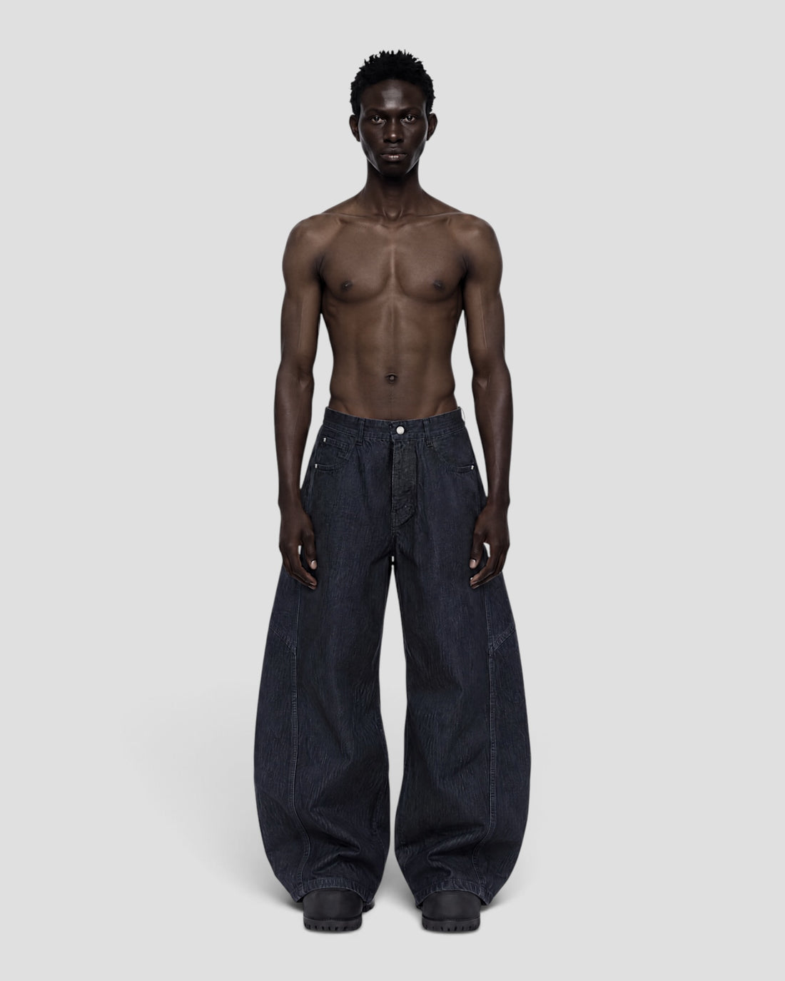 DEMENTE RAW DENIM BARREL CURVED OVERSIZED JEANS