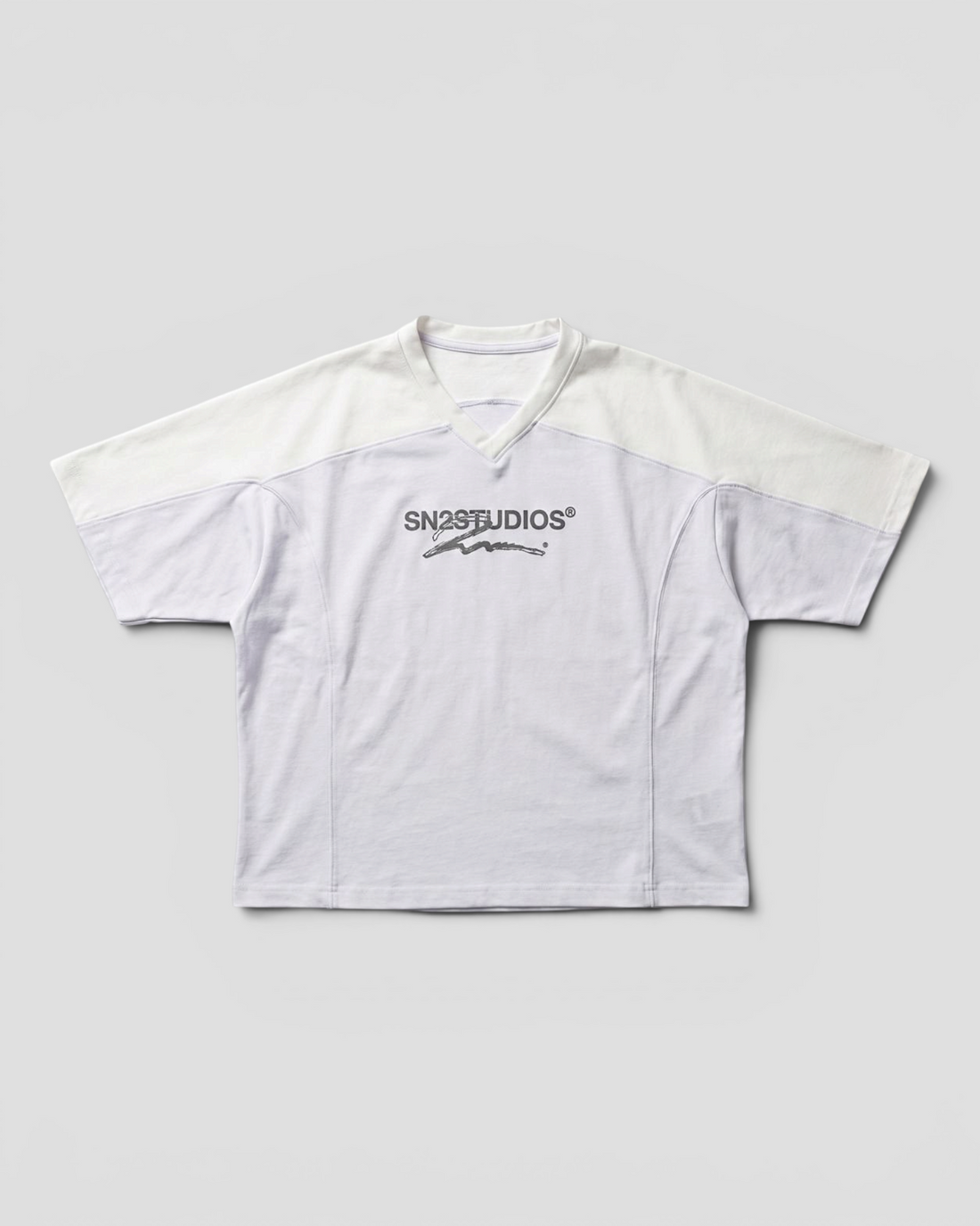 DEMENTE NUMERAL WHITE AND OFFWHITE JERSEY