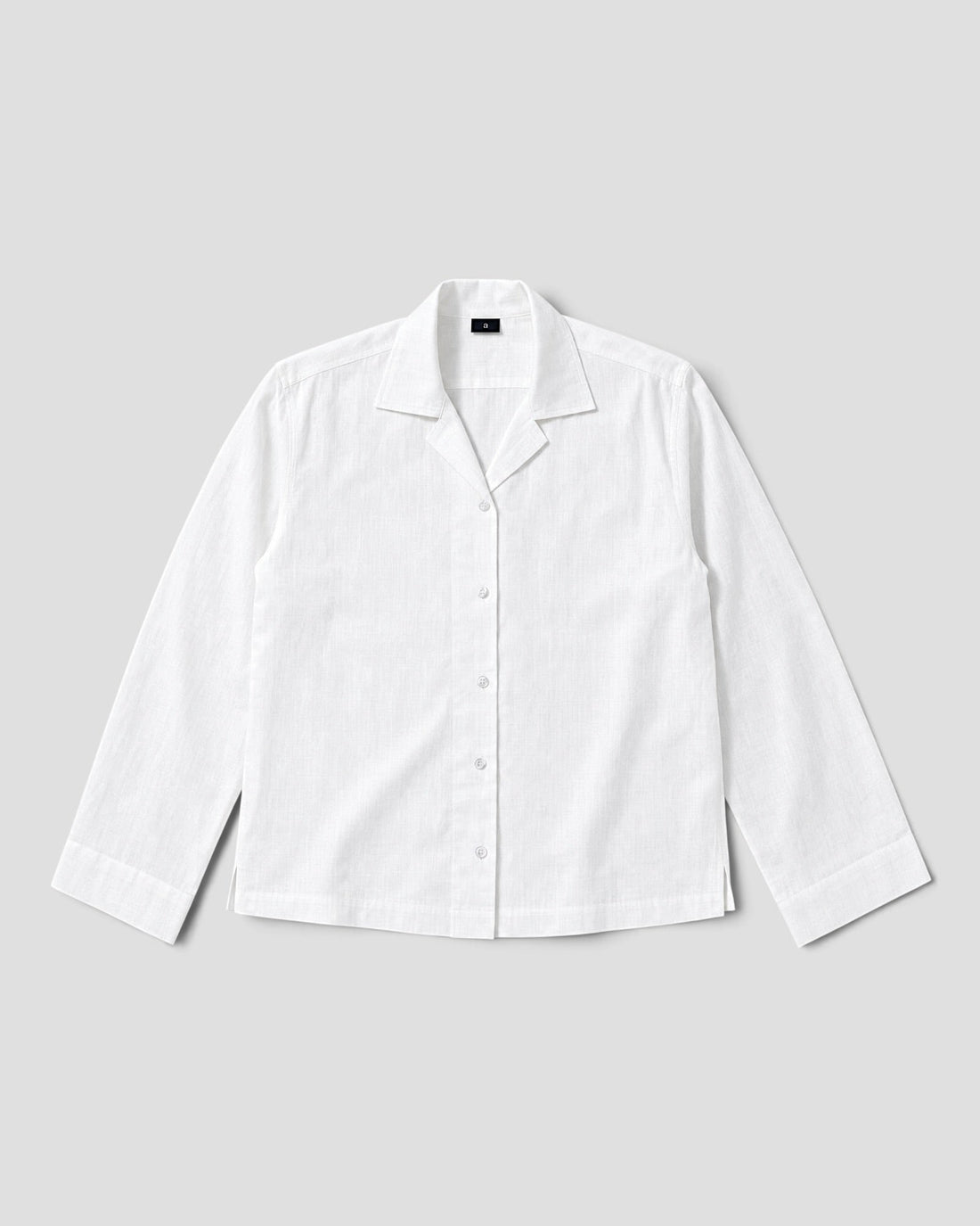 Costa White Blank Linen Long Sleeve Shirt